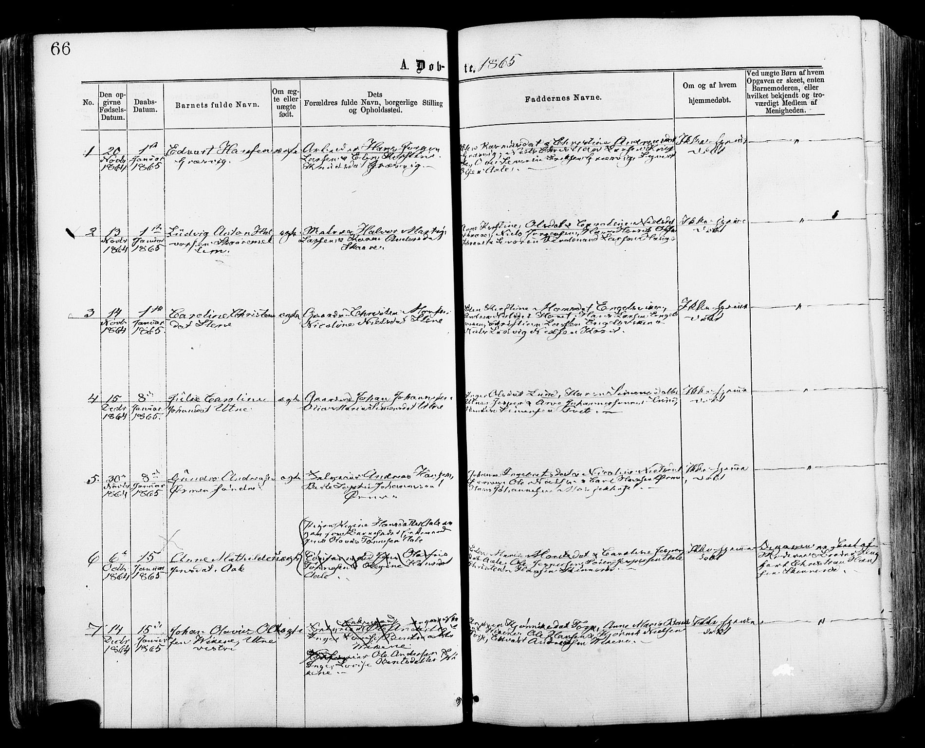 Onsøy prestekontor Kirkebøker, AV/SAO-A-10914/F/Fa/L0004: Parish register (official) no. I 4, 1861-1877, p. 66