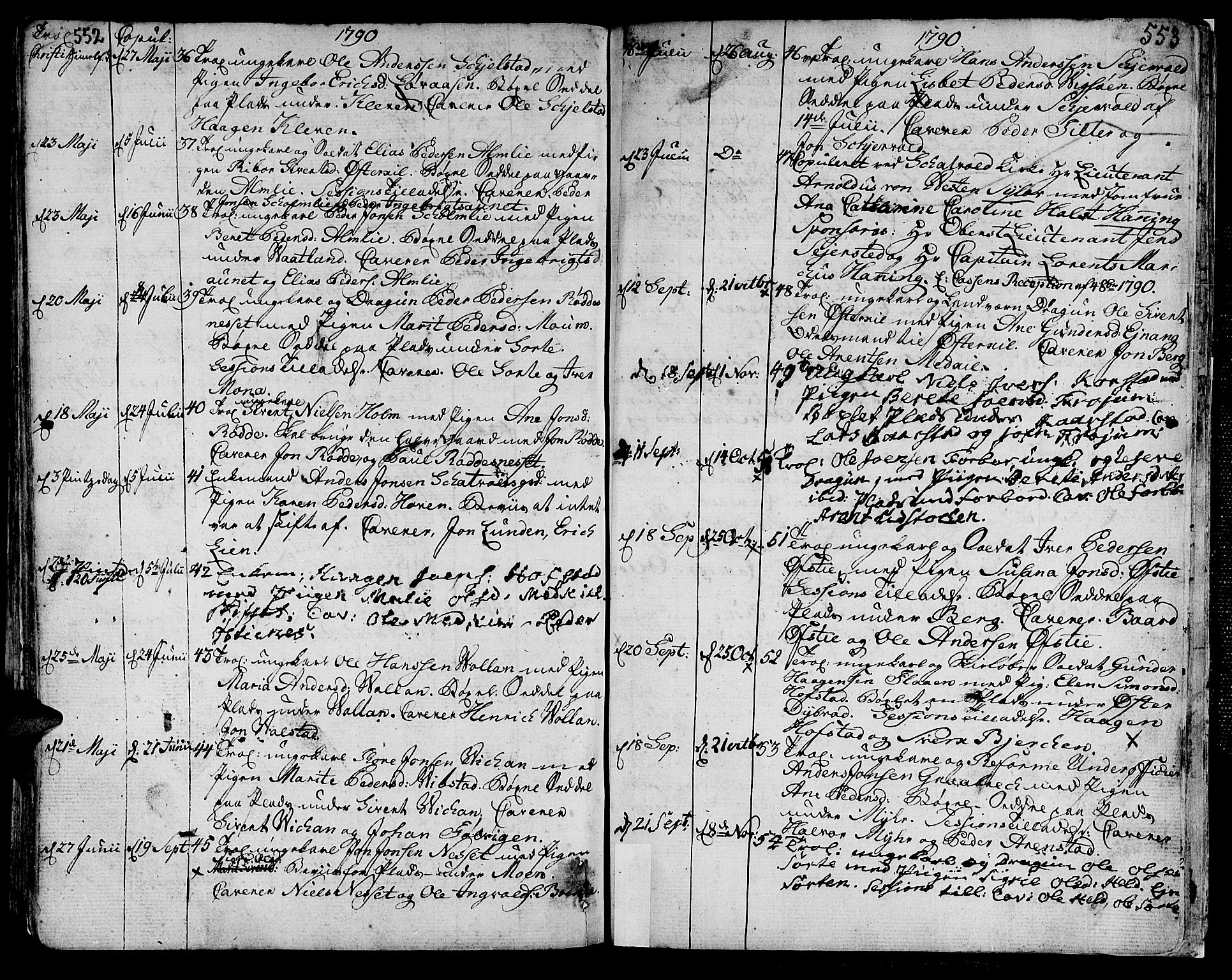 Ministerialprotokoller, klokkerbøker og fødselsregistre - Nord-Trøndelag, SAT/A-1458/709/L0059: Parish register (official) no. 709A06, 1781-1797, p. 552-553