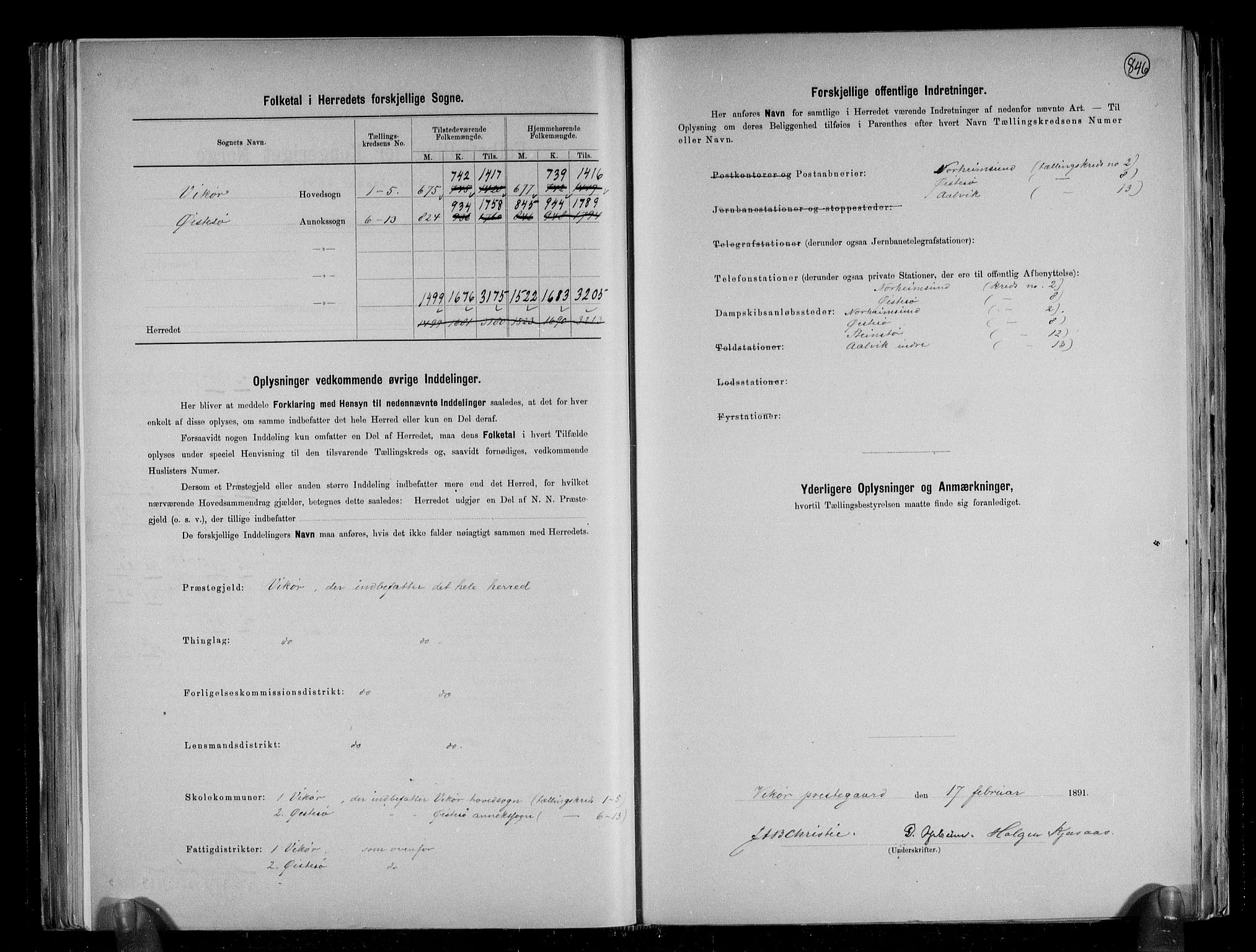 RA, 1891 census for 1238 Vikør, 1891, p. 3