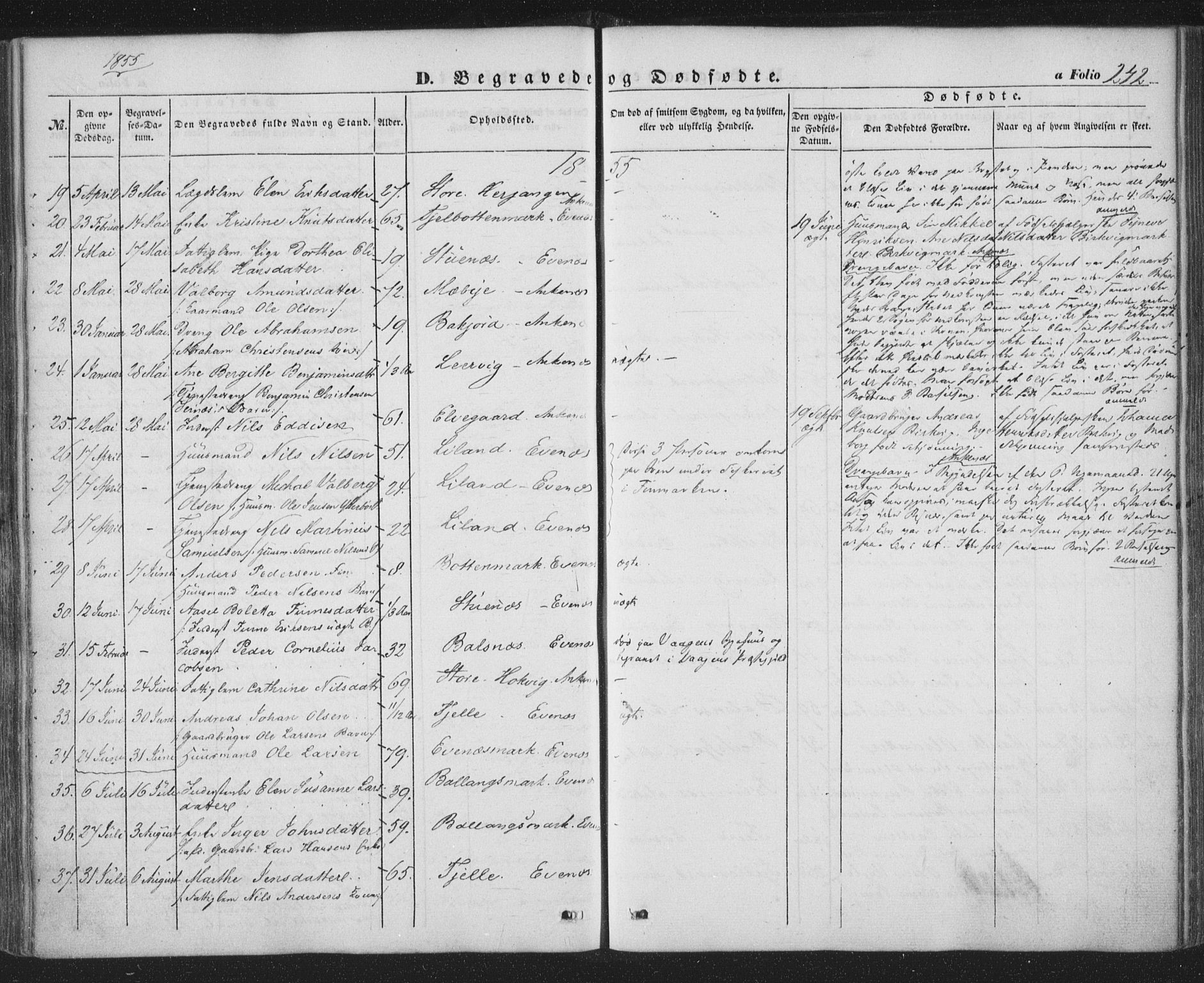 Ministerialprotokoller, klokkerbøker og fødselsregistre - Nordland, SAT/A-1459/863/L0895: Parish register (official) no. 863A07, 1851-1860, p. 242