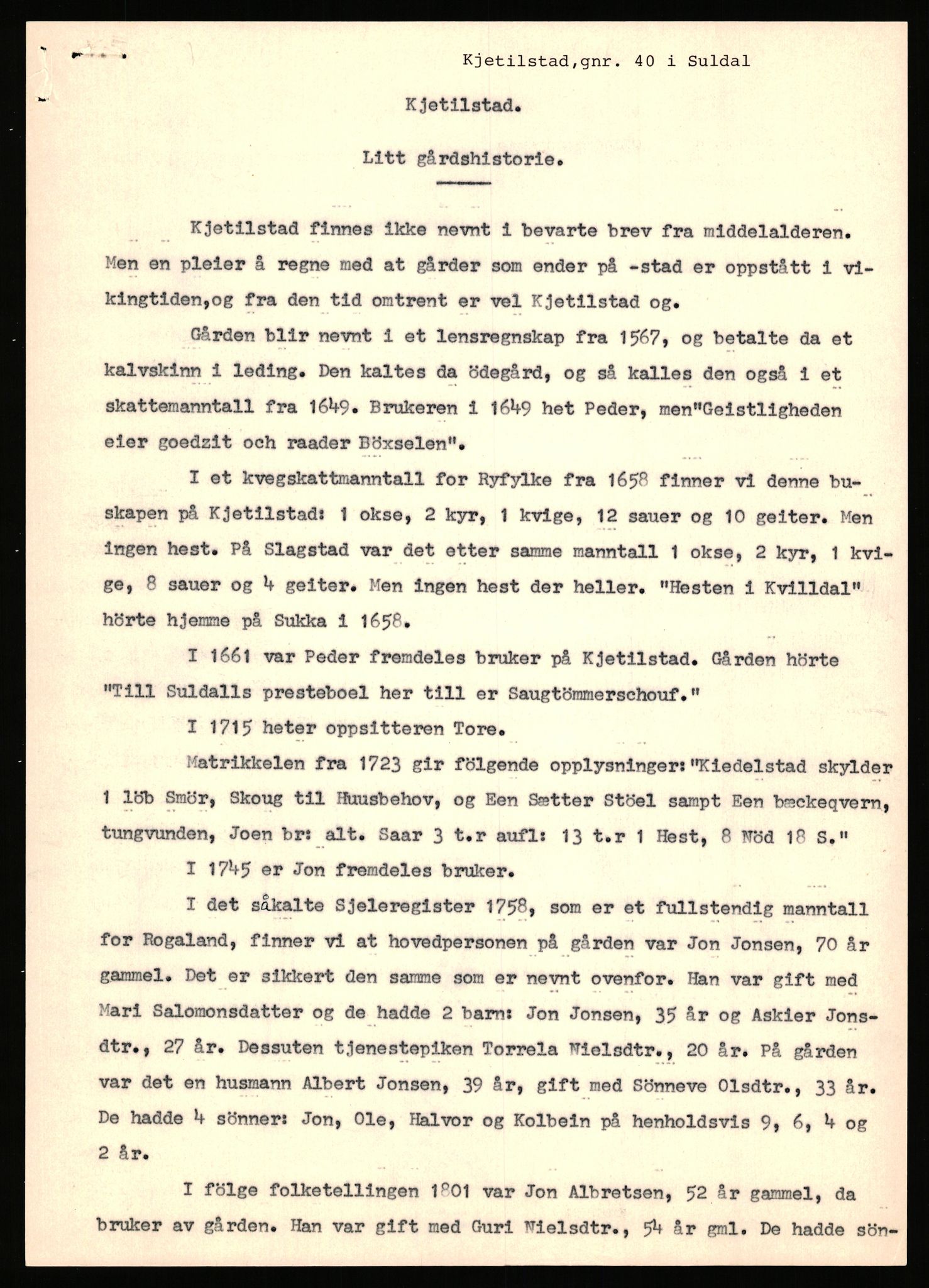 Statsarkivet i Stavanger, AV/SAST-A-101971/03/Y/Yj/L0046: Avskrifter sortert etter gårdsnavn: Kalleim - Kirke-Sole, 1750-1930, p. 457