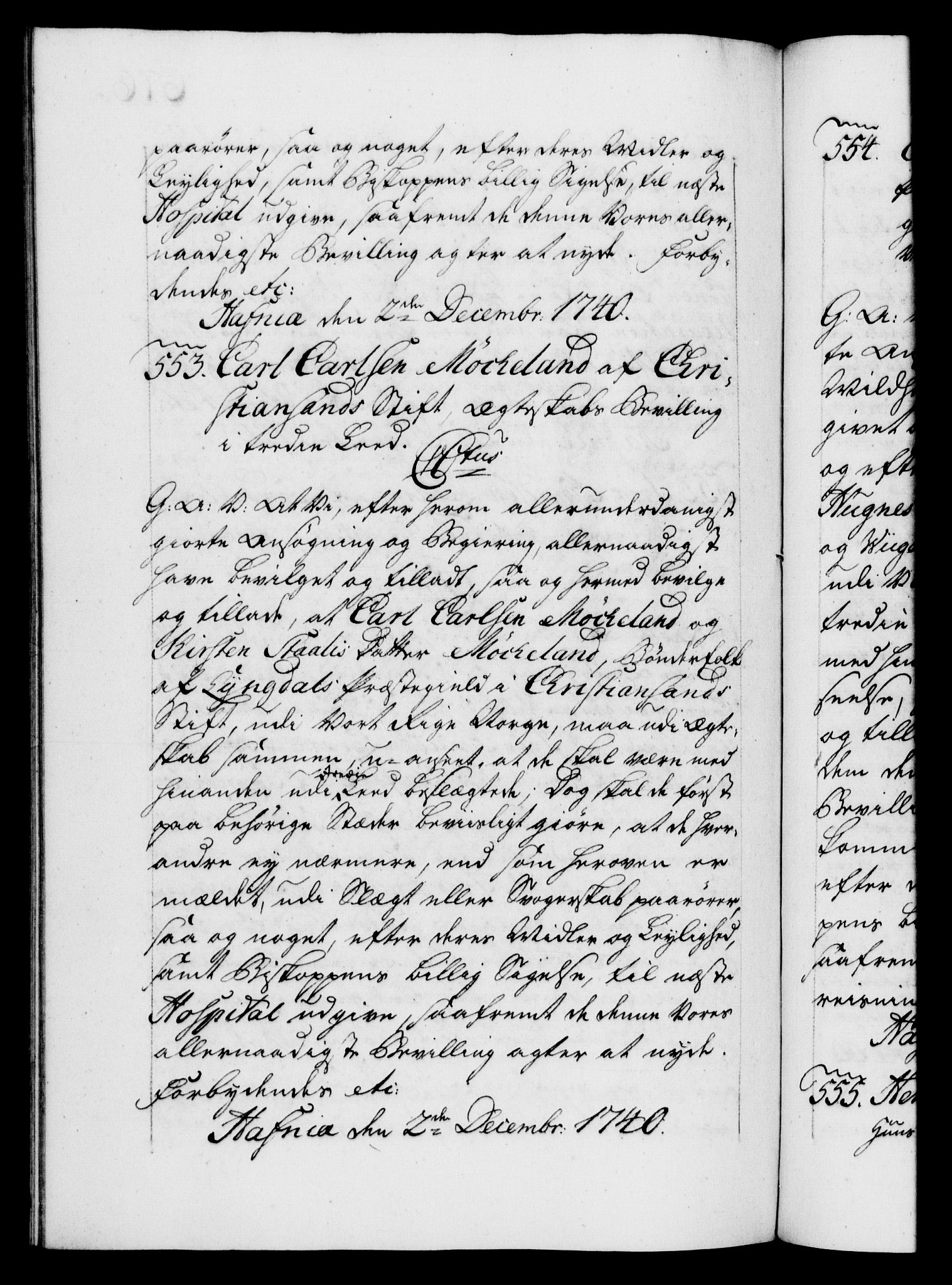 Danske Kanselli 1572-1799, AV/RA-EA-3023/F/Fc/Fca/Fcaa/L0031: Norske registre, 1739-1740, p. 676b