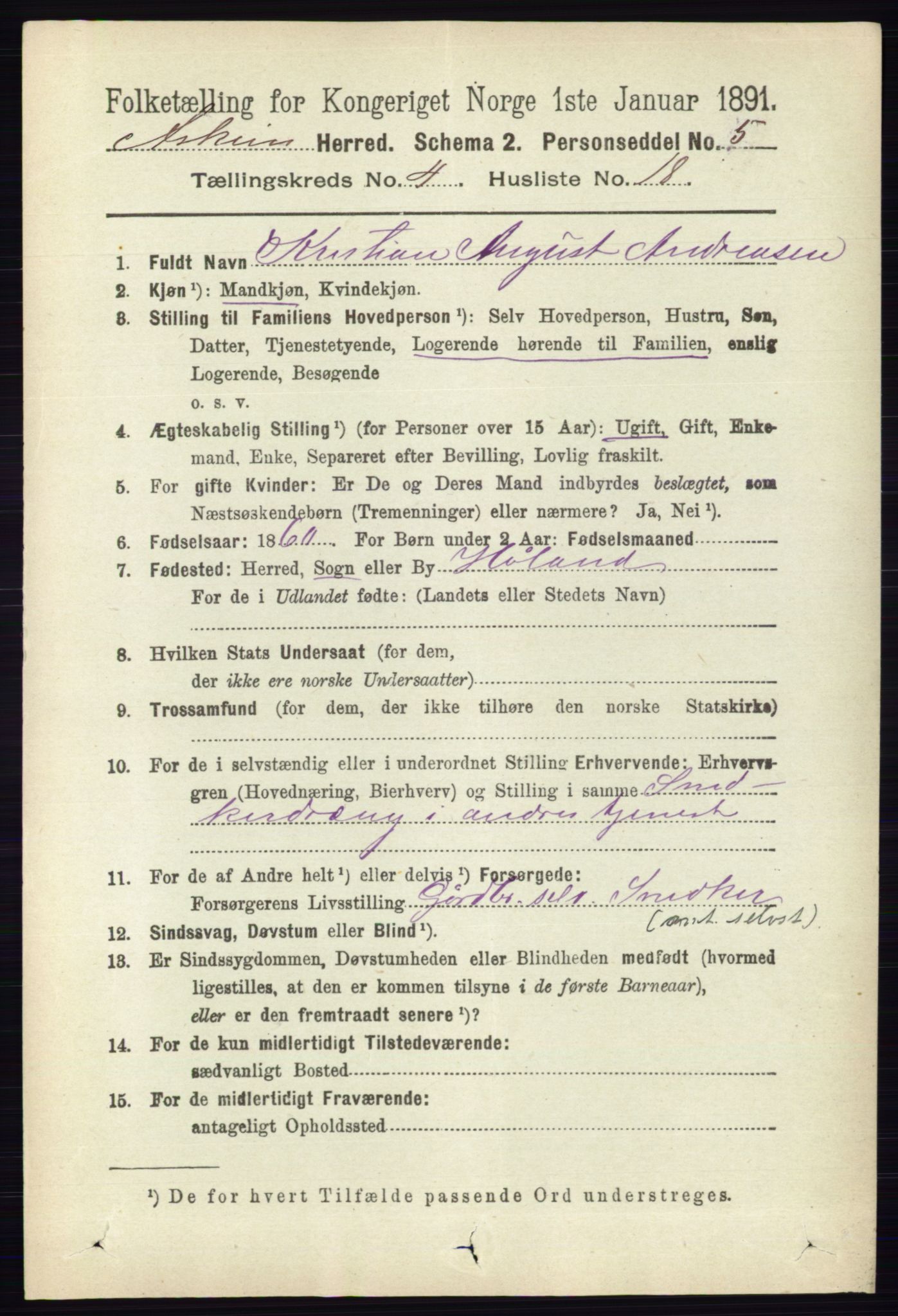 RA, 1891 census for 0124 Askim, 1891, p. 569