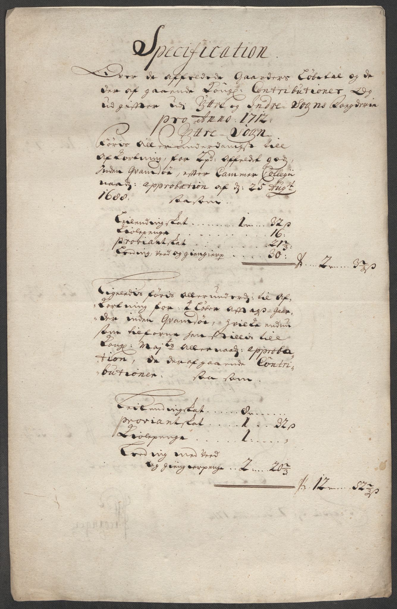 Rentekammeret inntil 1814, Reviderte regnskaper, Fogderegnskap, AV/RA-EA-4092/R52/L3318: Fogderegnskap Sogn, 1712, p. 318