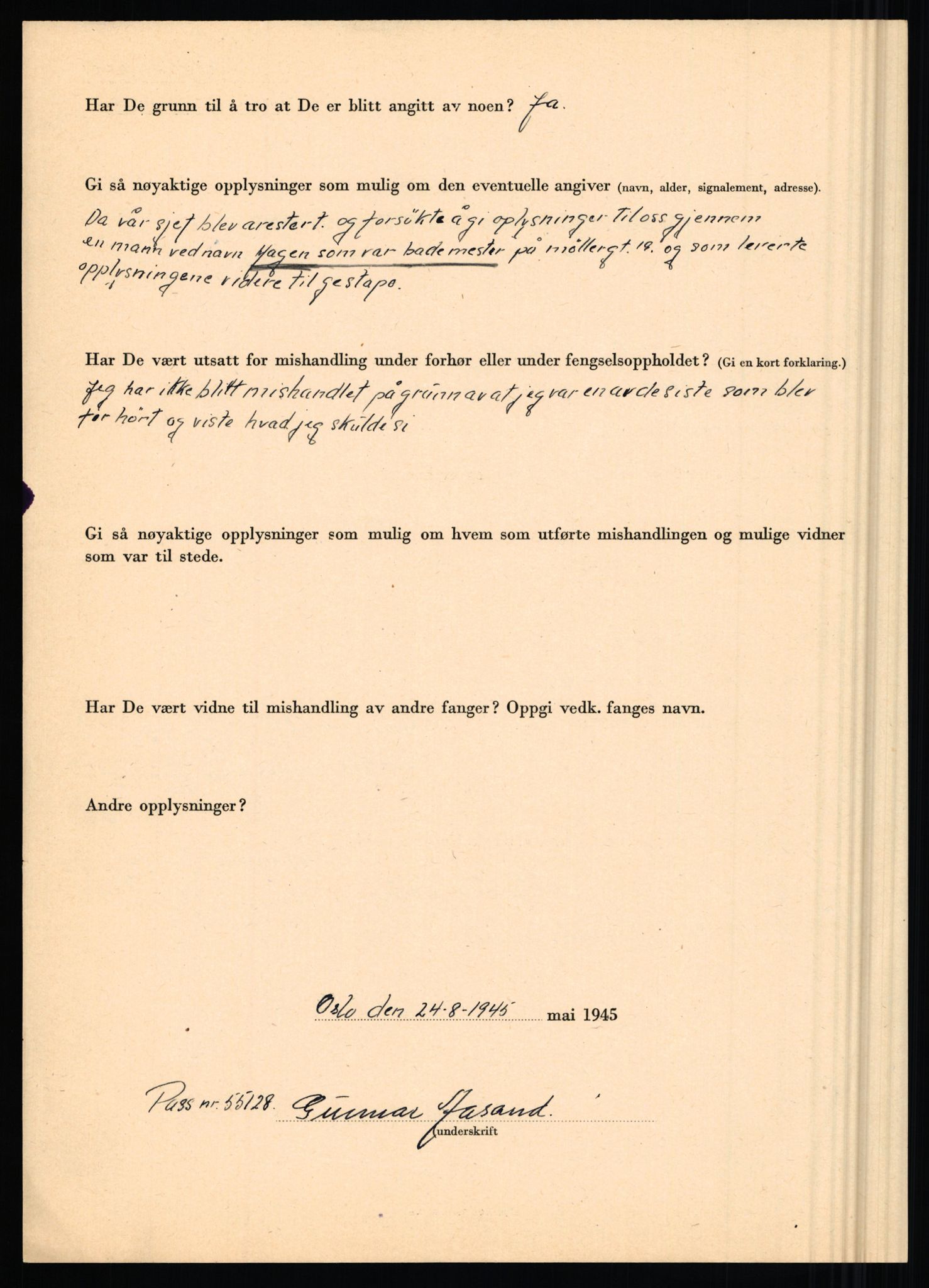 Rikspolitisjefen, AV/RA-S-1560/L/L0018: Wiborg, Bjarne Sigurd - Aavern, Reidar, 1940-1945, p. 933