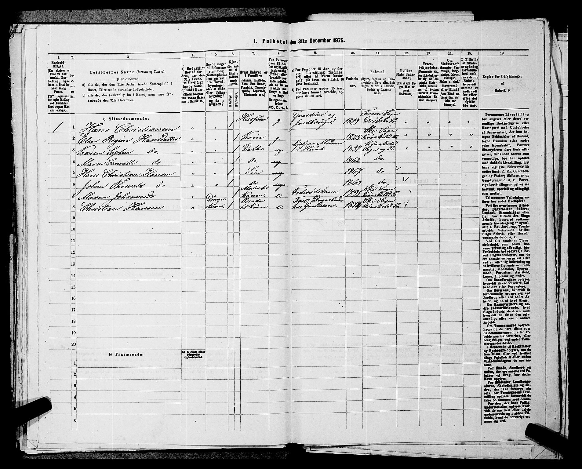 RA, 1875 census for 0212P Kråkstad, 1875, p. 801