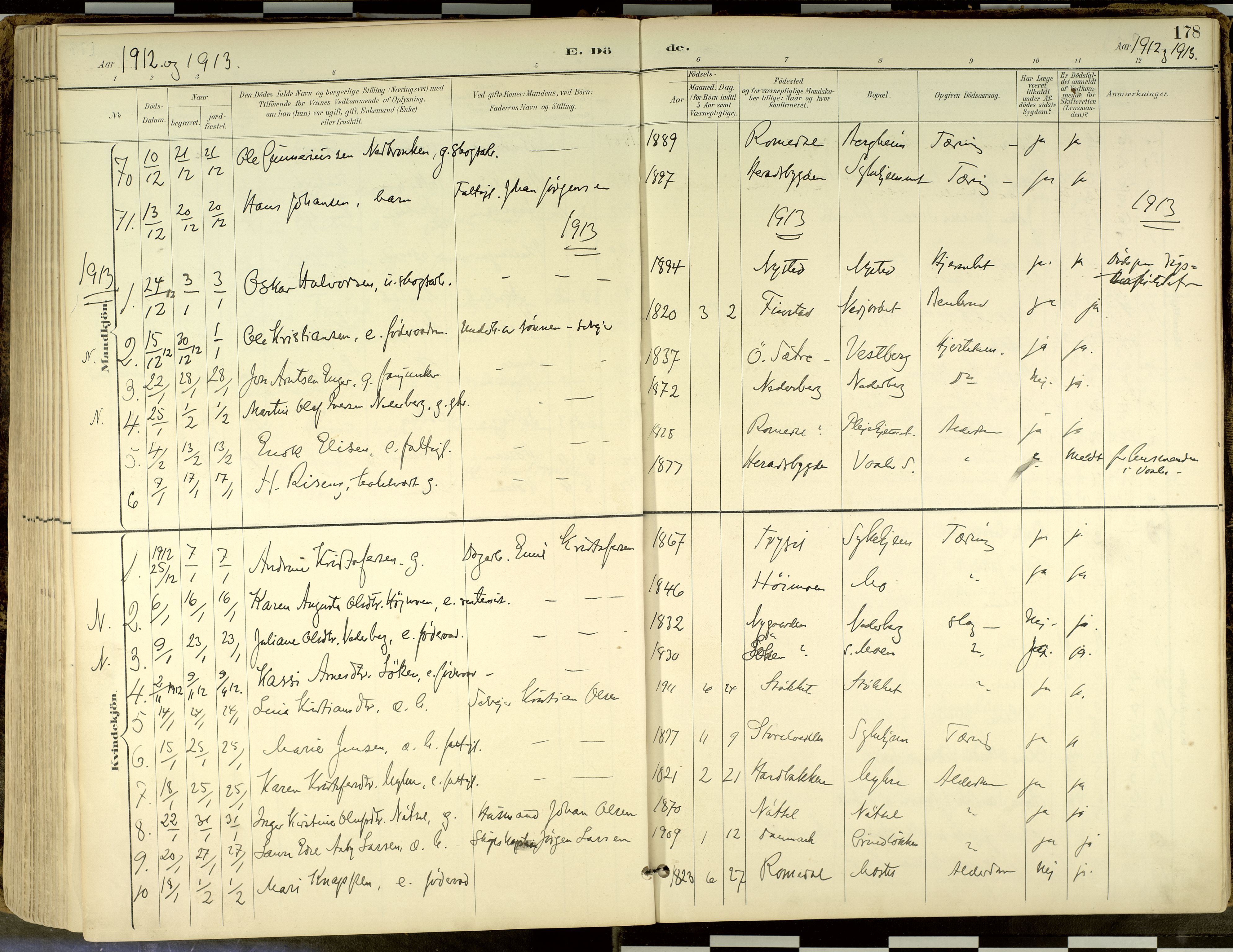 Elverum prestekontor, SAH/PREST-044/H/Ha/Haa/L0018: Parish register (official) no. 18, 1894-1914, p. 178