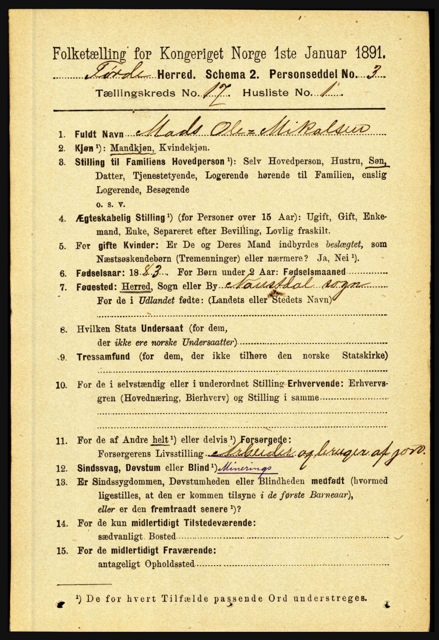 RA, 1891 census for 1432 Førde, 1891, p. 6022