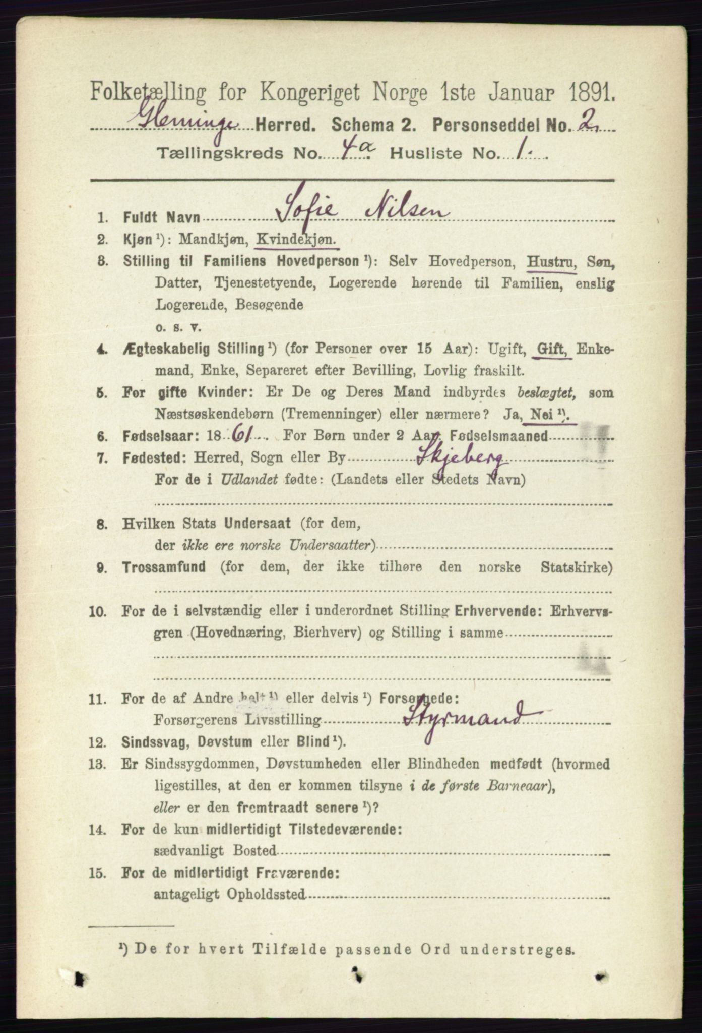 RA, 1891 census for 0132 Glemmen, 1891, p. 3472