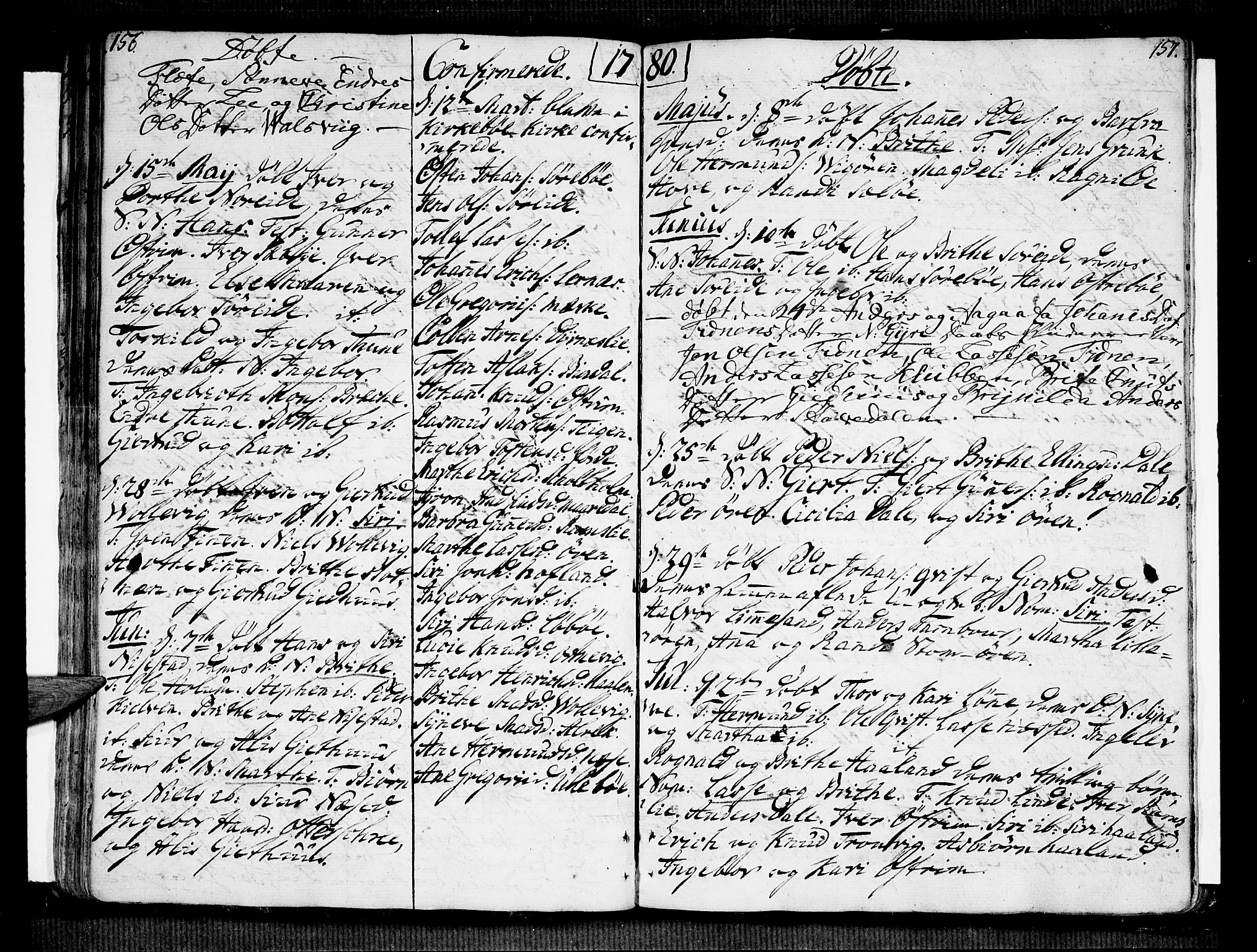 Vik sokneprestembete, AV/SAB-A-81501/H/Haa/Haaa/L0004: Parish register (official) no. A 4, 1772-1783, p. 156-157