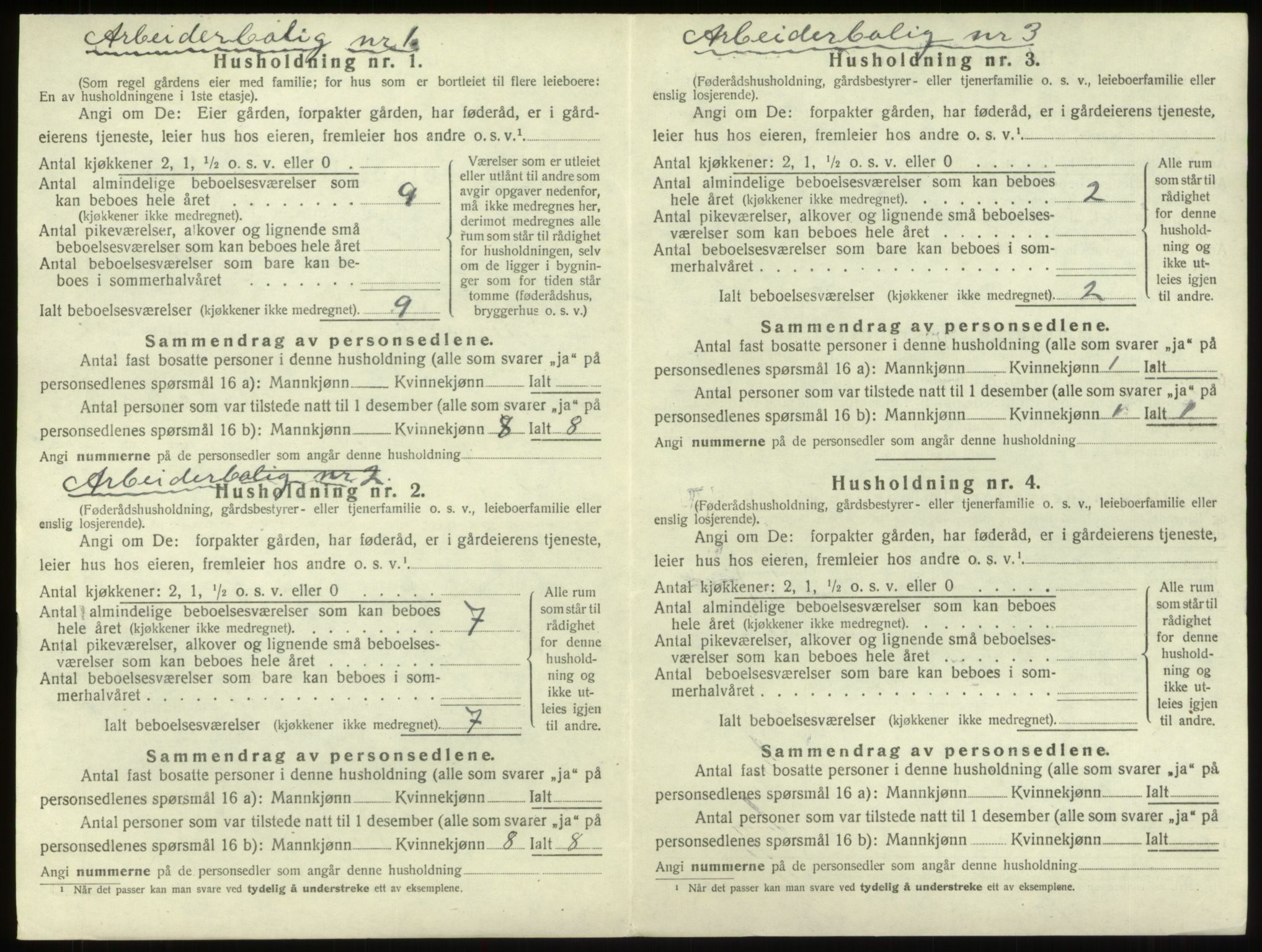 SAB, 1920 census for Innvik, 1920, p. 155