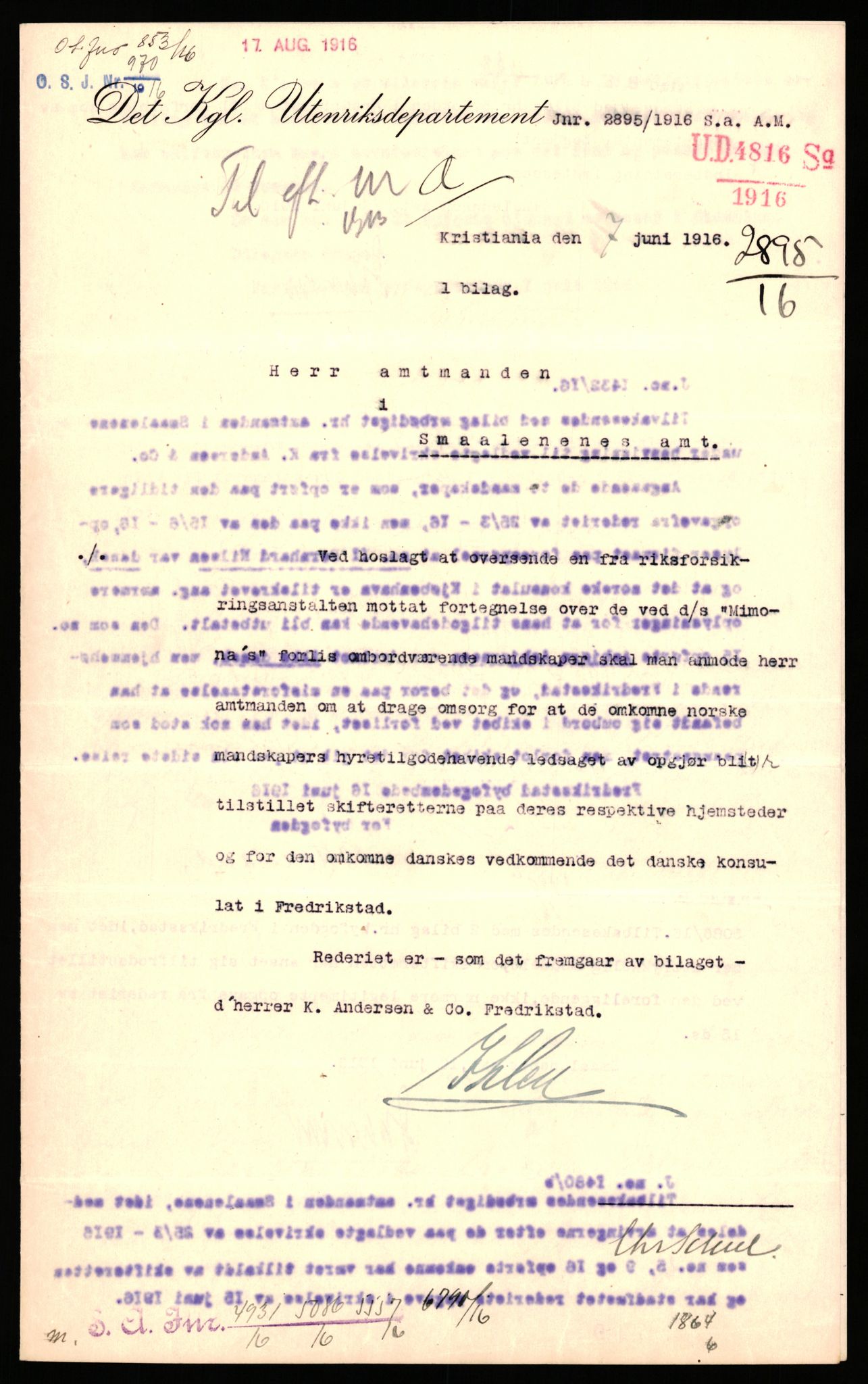 Handelsdepartementet, Sjøfartsavdelingen, 1. sjømannskontor, AV/RA-S-1405/D/Dm/L0010: Forliste skip Lar - Min, 1906-1920, p. 861