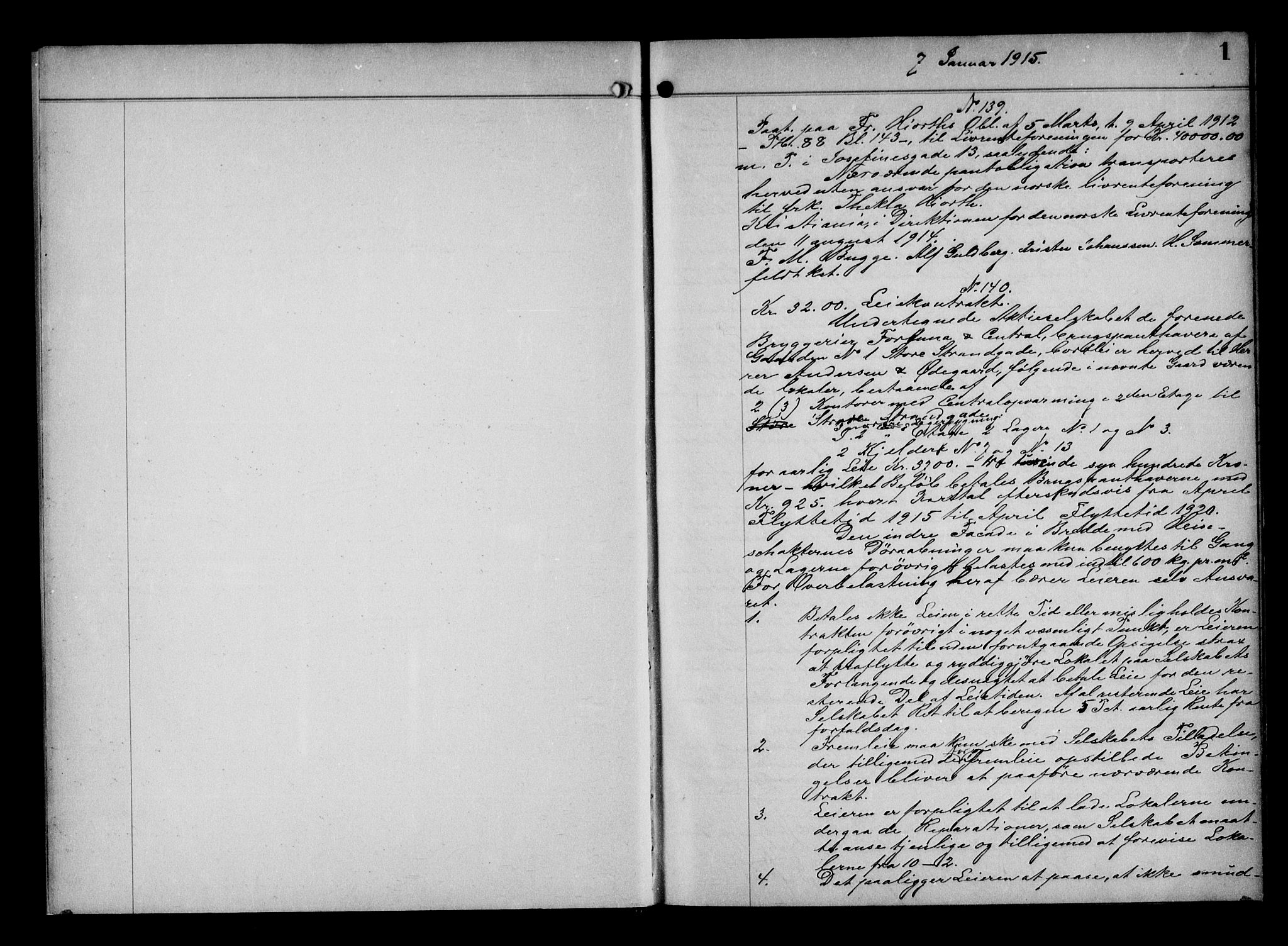 Oslo byskriverembete, AV/SAO-A-10227/G/Gb/Gbb/Gbba/L0092: Mortgage book no. I 92, 1915-1916, p. 1