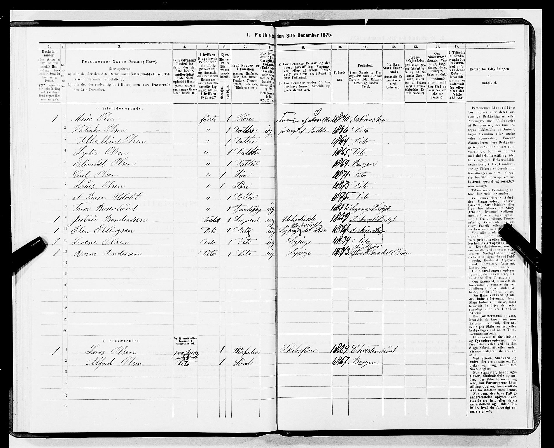 SAB, 1875 census for 1301 Bergen, 1875, p. 1508