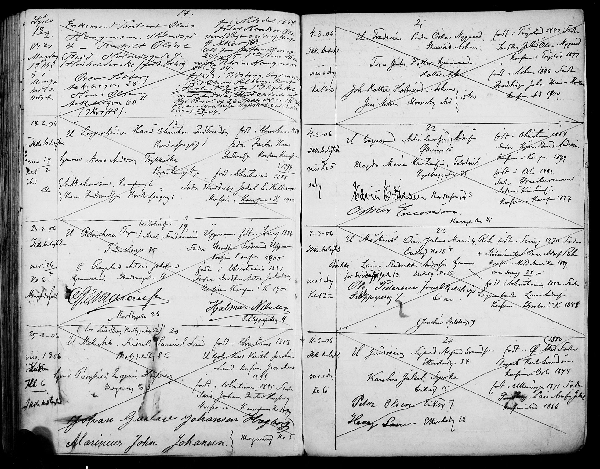 Kampen prestekontor Kirkebøker, SAO/A-10853/H/Ha/L0002: Banns register no. 2, 1899-1907