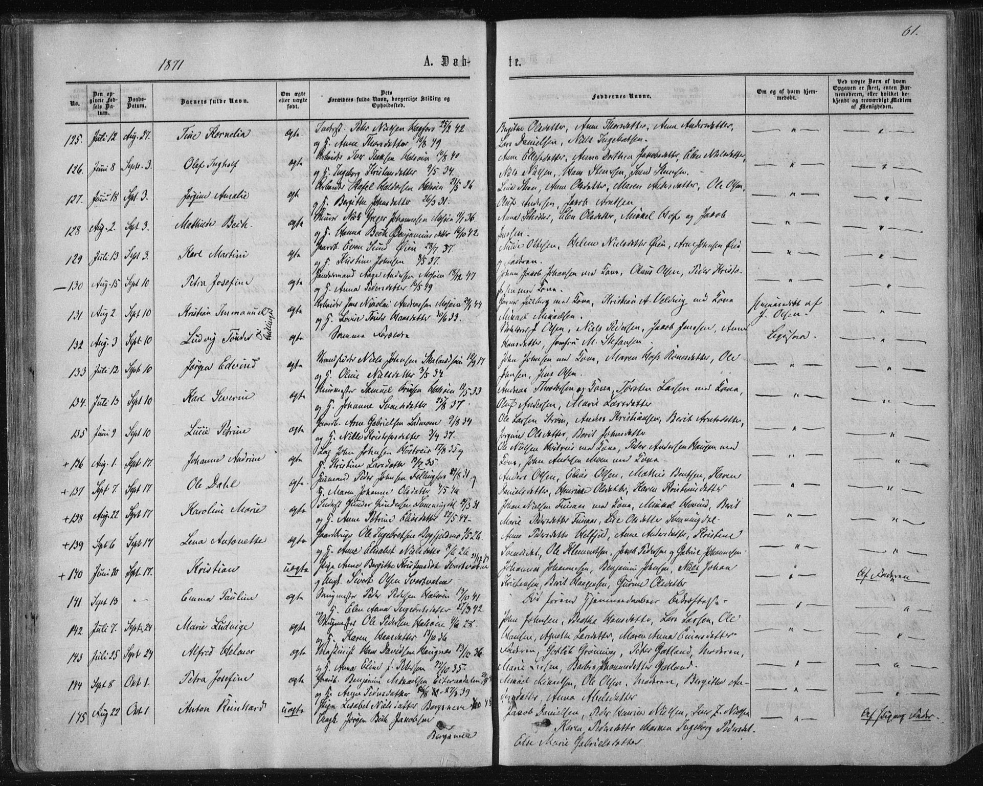 Ministerialprotokoller, klokkerbøker og fødselsregistre - Nordland, SAT/A-1459/820/L0294: Parish register (official) no. 820A15, 1866-1879, p. 61