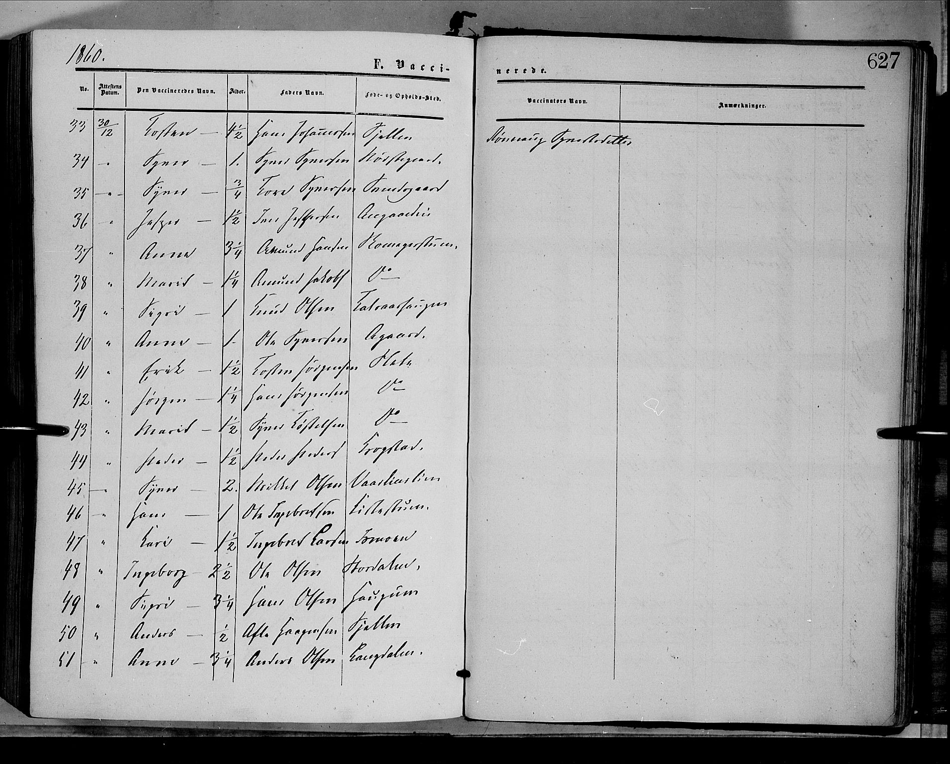 Dovre prestekontor, SAH/PREST-066/H/Ha/Haa/L0001: Parish register (official) no. 1, 1854-1878, p. 627