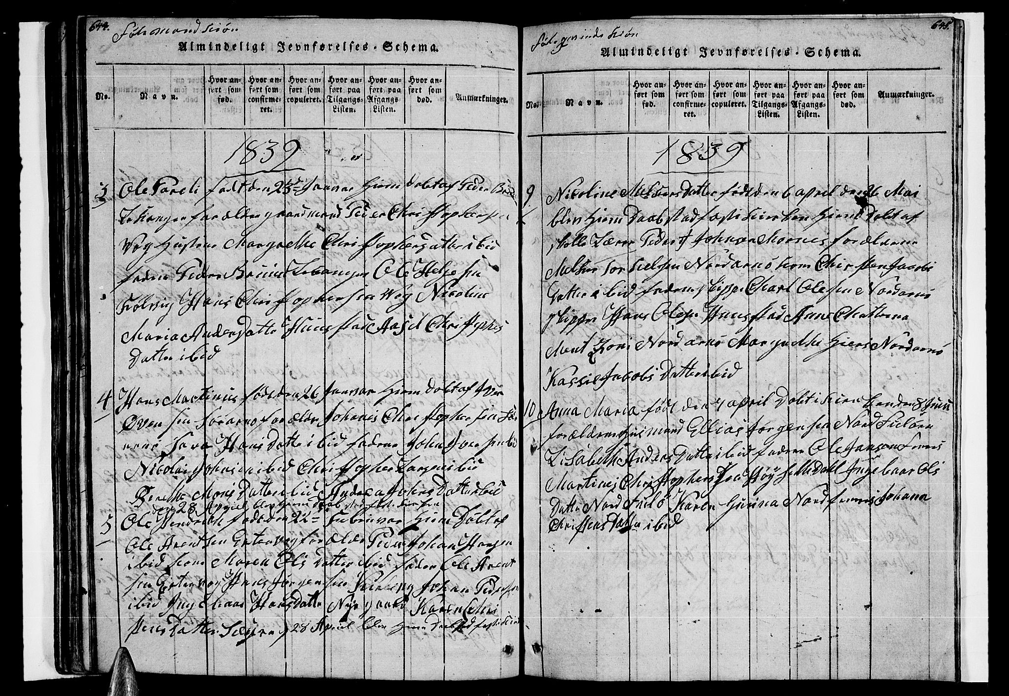 Ministerialprotokoller, klokkerbøker og fødselsregistre - Nordland, AV/SAT-A-1459/805/L0105: Parish register (copy) no. 805C01, 1820-1839, p. 644-645