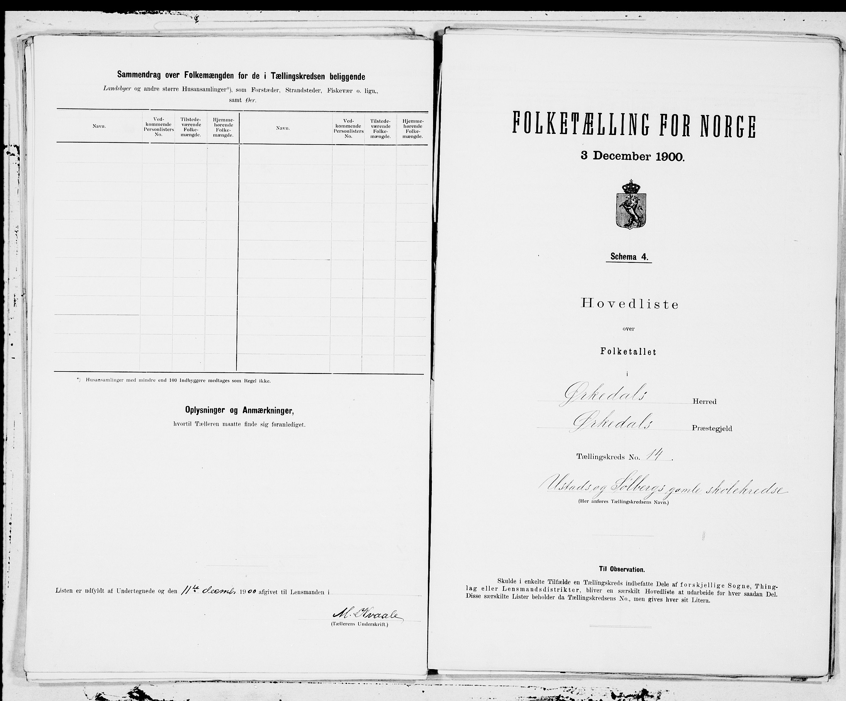 SAT, 1900 census for Orkdal, 1900, p. 30