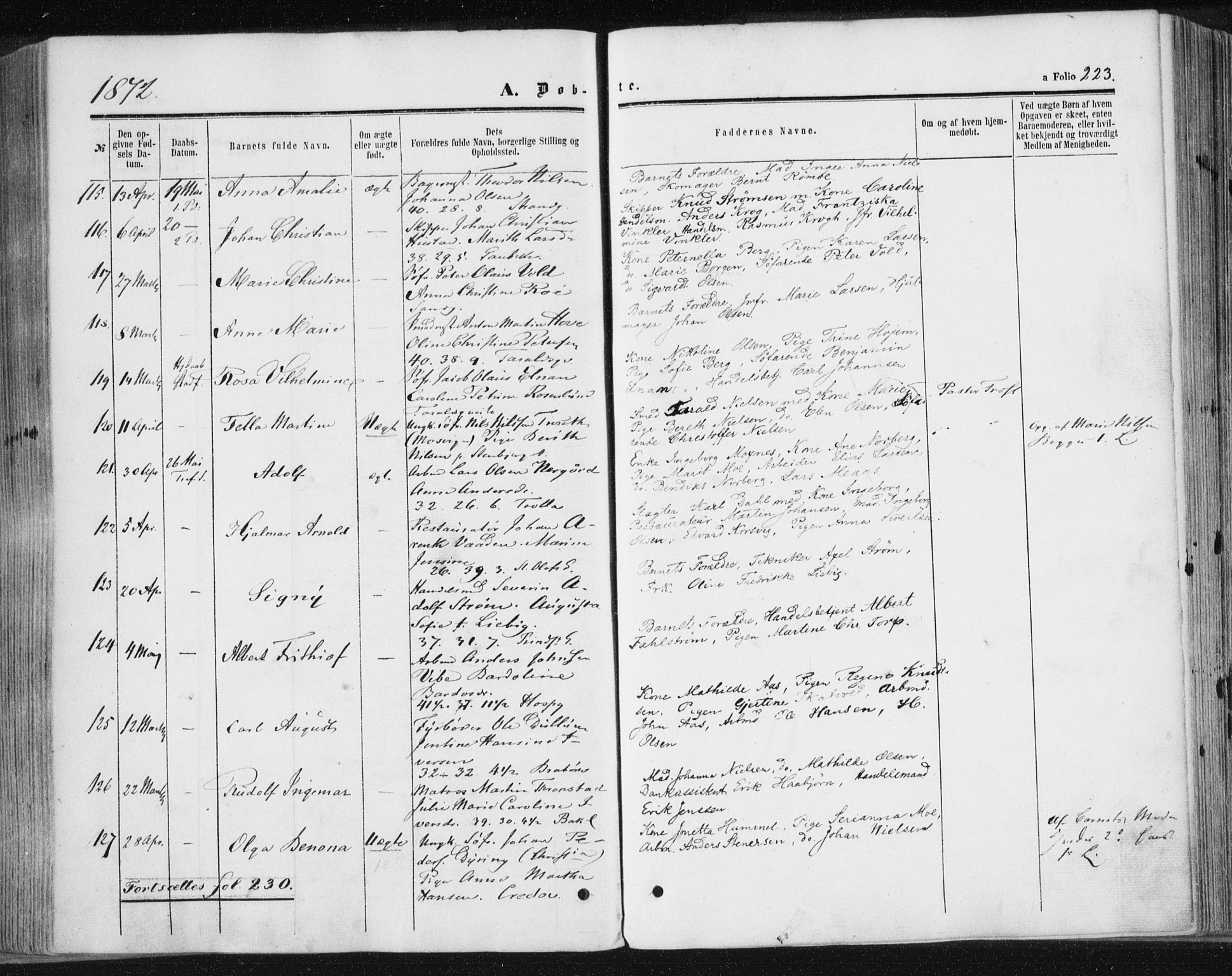 Ministerialprotokoller, klokkerbøker og fødselsregistre - Sør-Trøndelag, SAT/A-1456/602/L0115: Parish register (official) no. 602A13, 1860-1872, p. 223