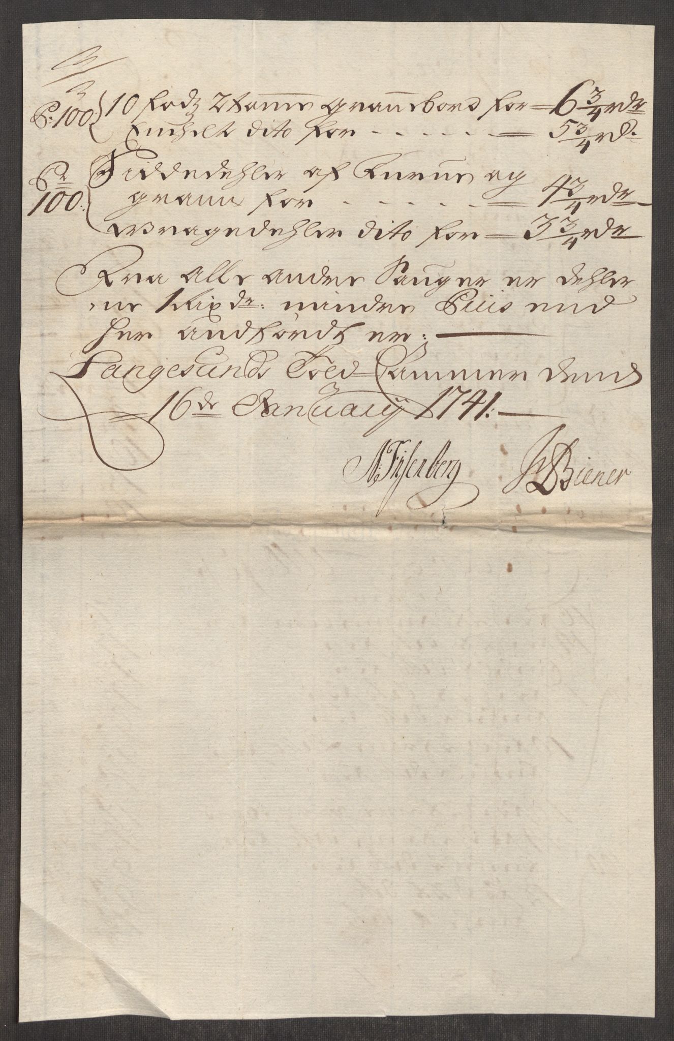 Rentekammeret inntil 1814, Realistisk ordnet avdeling, RA/EA-4070/Oe/L0002: [Ø1]: Priskuranter, 1740-1744, p. 118