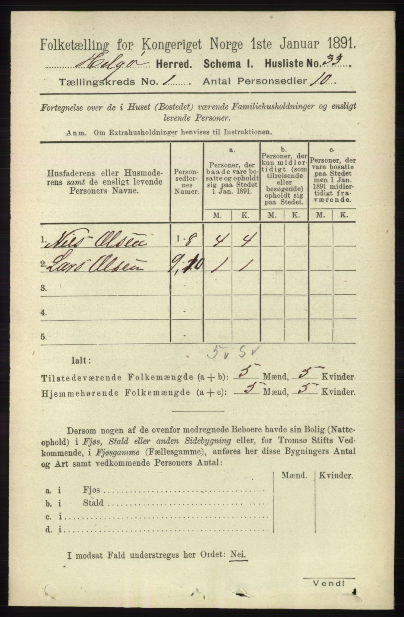 RA, 1891 census for 1935 Helgøy, 1891, p. 46