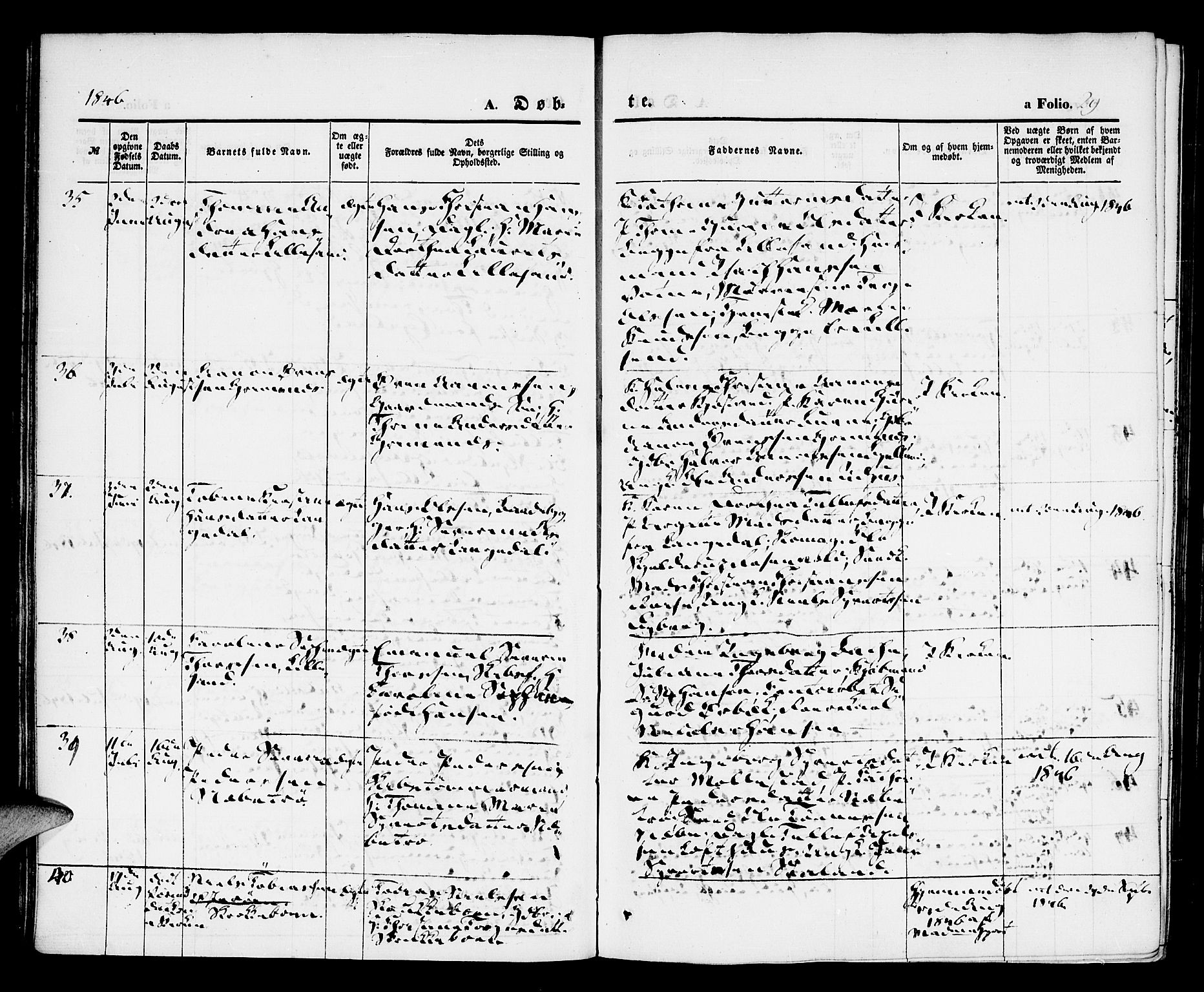 Vestre Moland sokneprestkontor, AV/SAK-1111-0046/F/Fa/Fab/L0005: Parish register (official) no. A 5, 1841-1849, p. 29