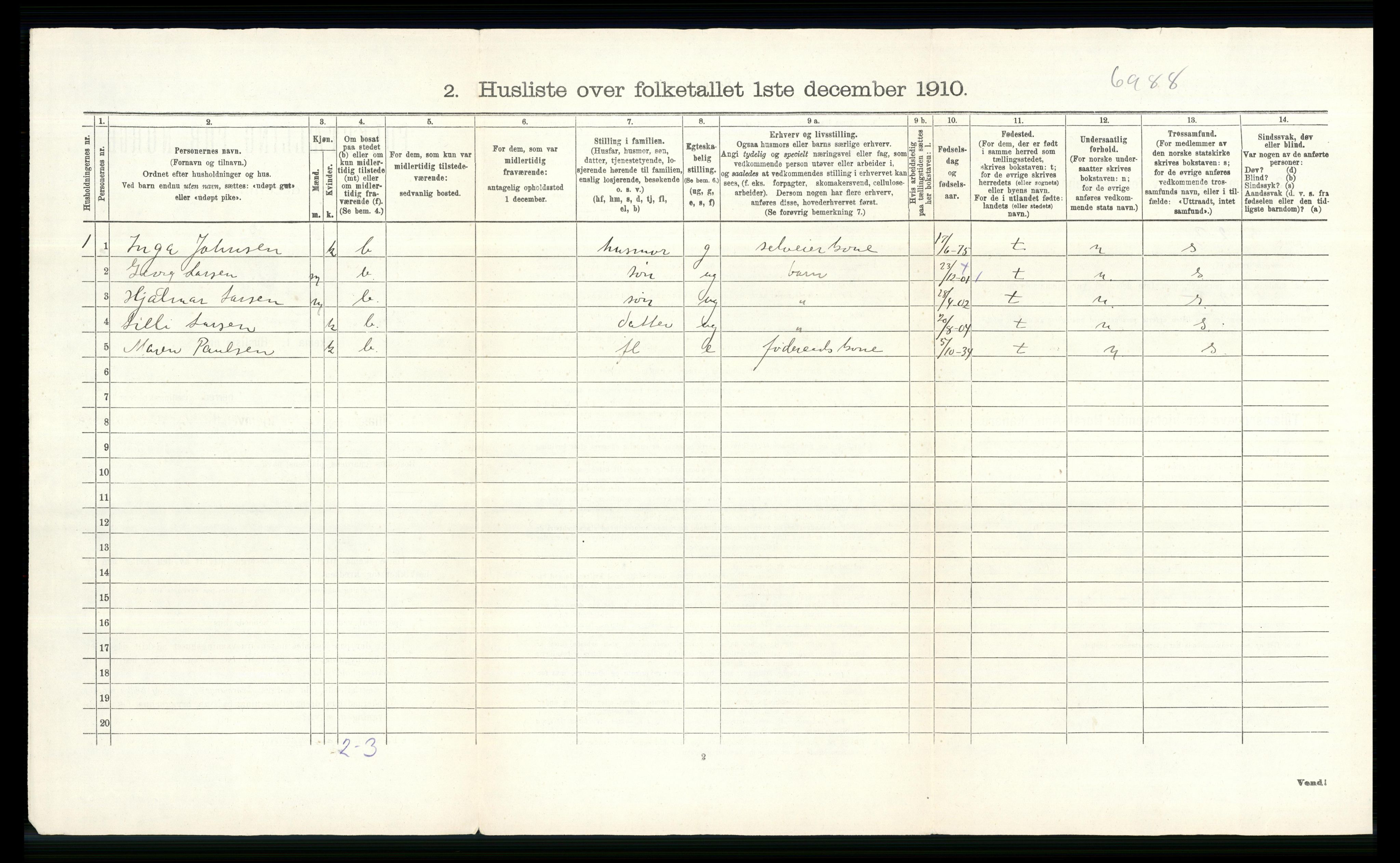 RA, 1910 census for Skedsmo, 1910, p. 604