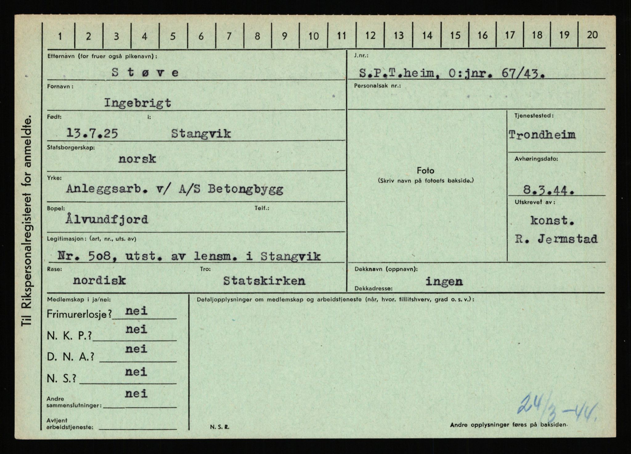 Statspolitiet - Hovedkontoret / Osloavdelingen, AV/RA-S-1329/C/Ca/L0014: Seterlien - Svartås, 1943-1945, p. 4655