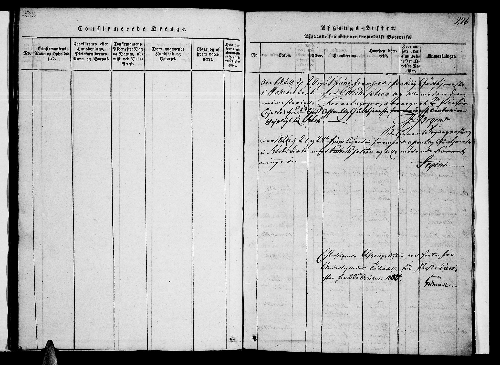 Ministerialprotokoller, klokkerbøker og fødselsregistre - Nordland, SAT/A-1459/807/L0120: Parish register (official) no. 807A03, 1821-1848, p. 276