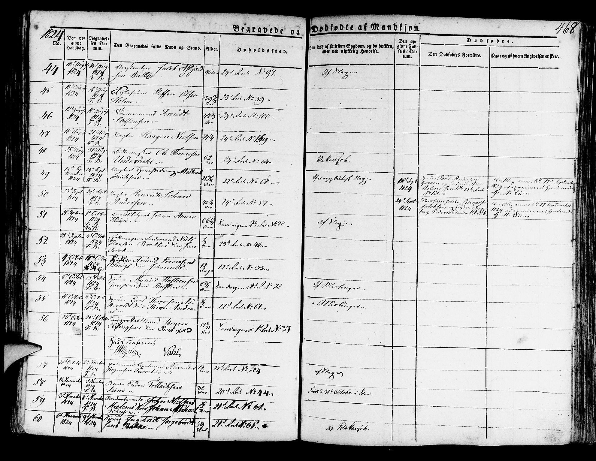 Korskirken sokneprestembete, AV/SAB-A-76101/H/Haa/L0014: Parish register (official) no. A 14, 1823-1835, p. 468