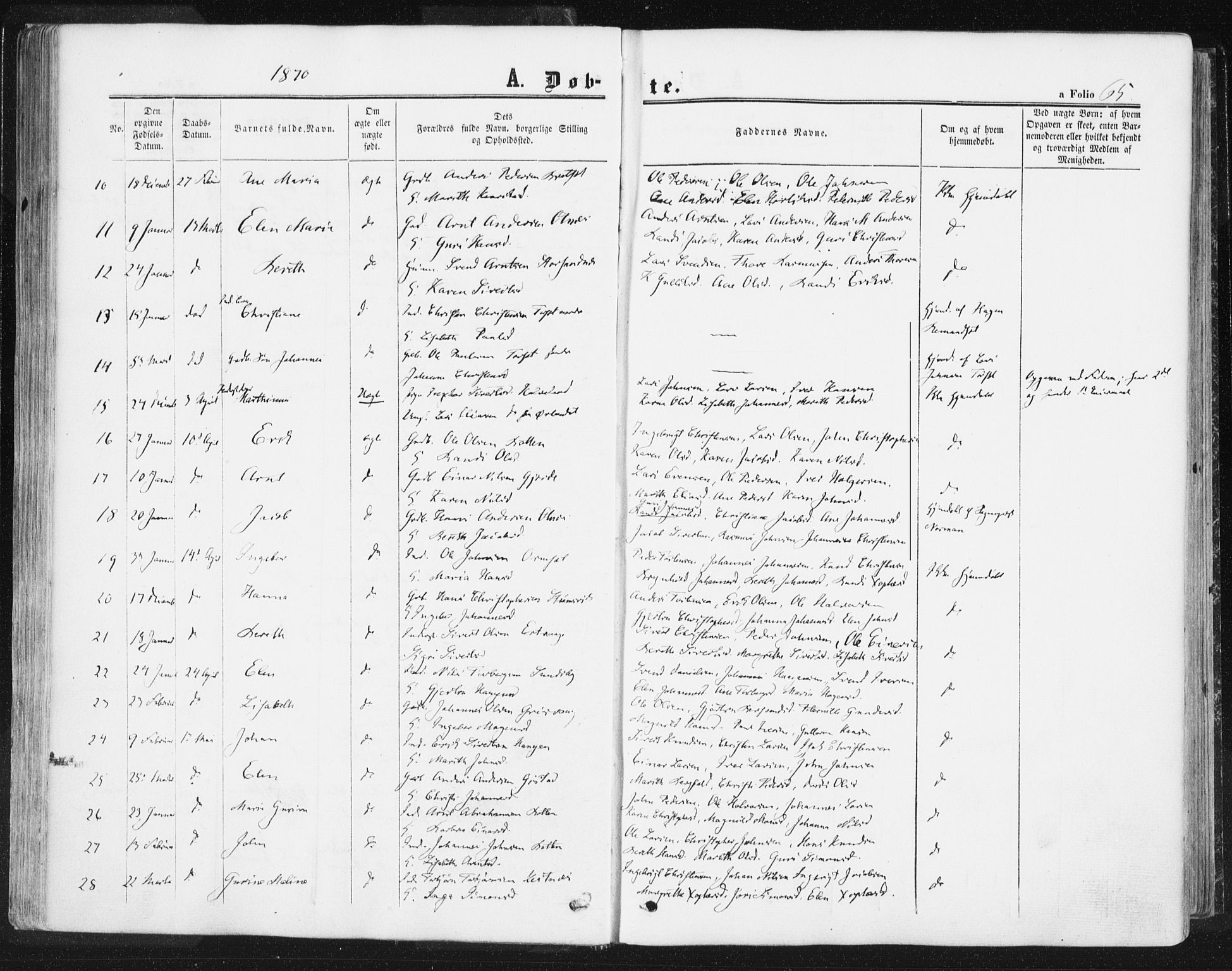 Ministerialprotokoller, klokkerbøker og fødselsregistre - Møre og Romsdal, AV/SAT-A-1454/578/L0905: Parish register (official) no. 578A04, 1859-1877, p. 65