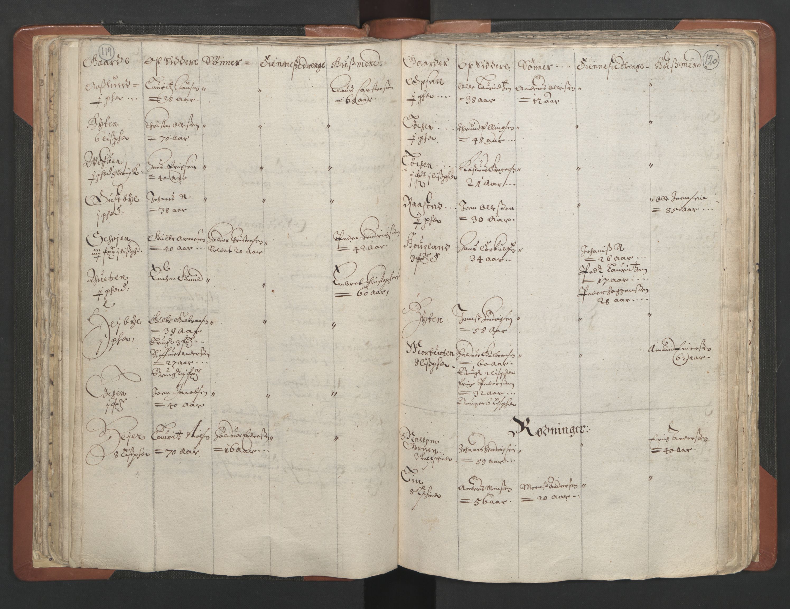 RA, Vicar's Census 1664-1666, no. 7: Hadeland deanery, 1664-1666, p. 119-120