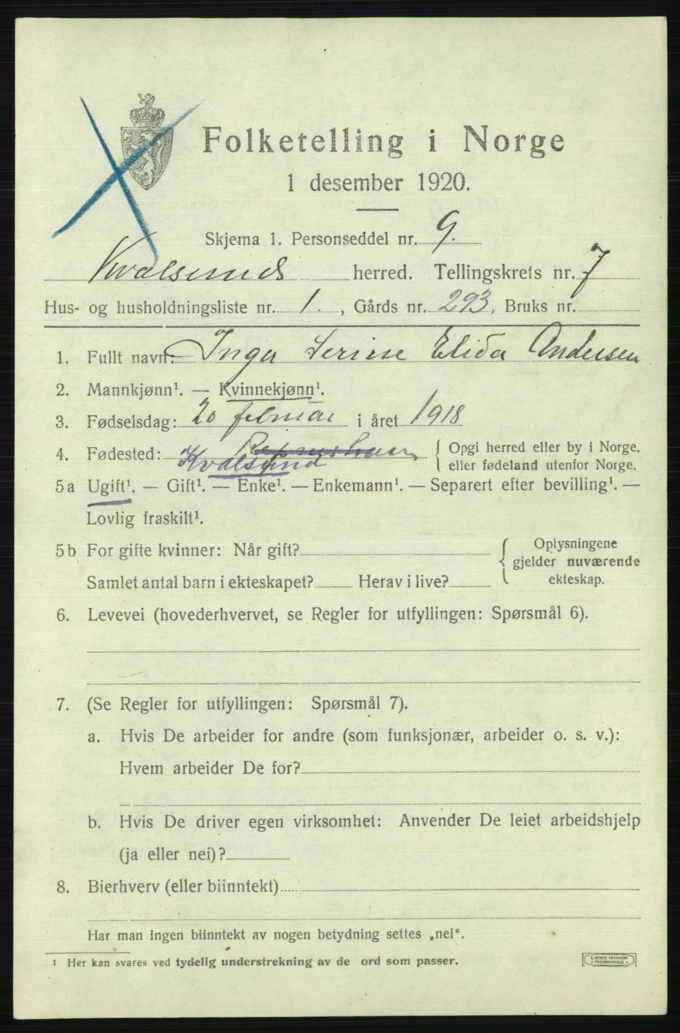 SATØ, 1920 census for , 1920, p. 2134