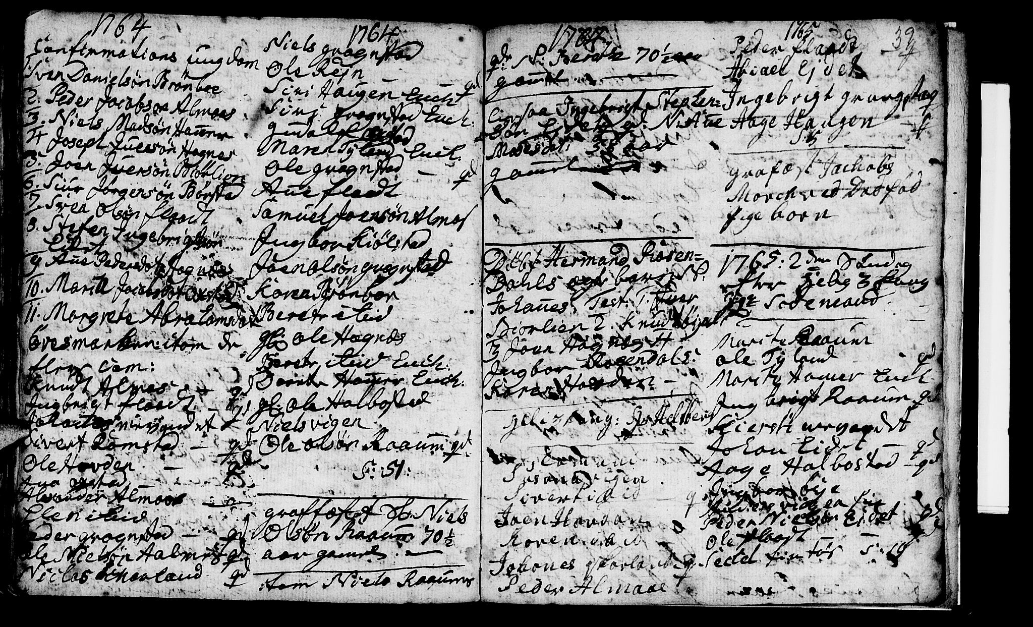 Ministerialprotokoller, klokkerbøker og fødselsregistre - Nord-Trøndelag, SAT/A-1458/765/L0561: Parish register (official) no. 765A02, 1758-1765, p. 39