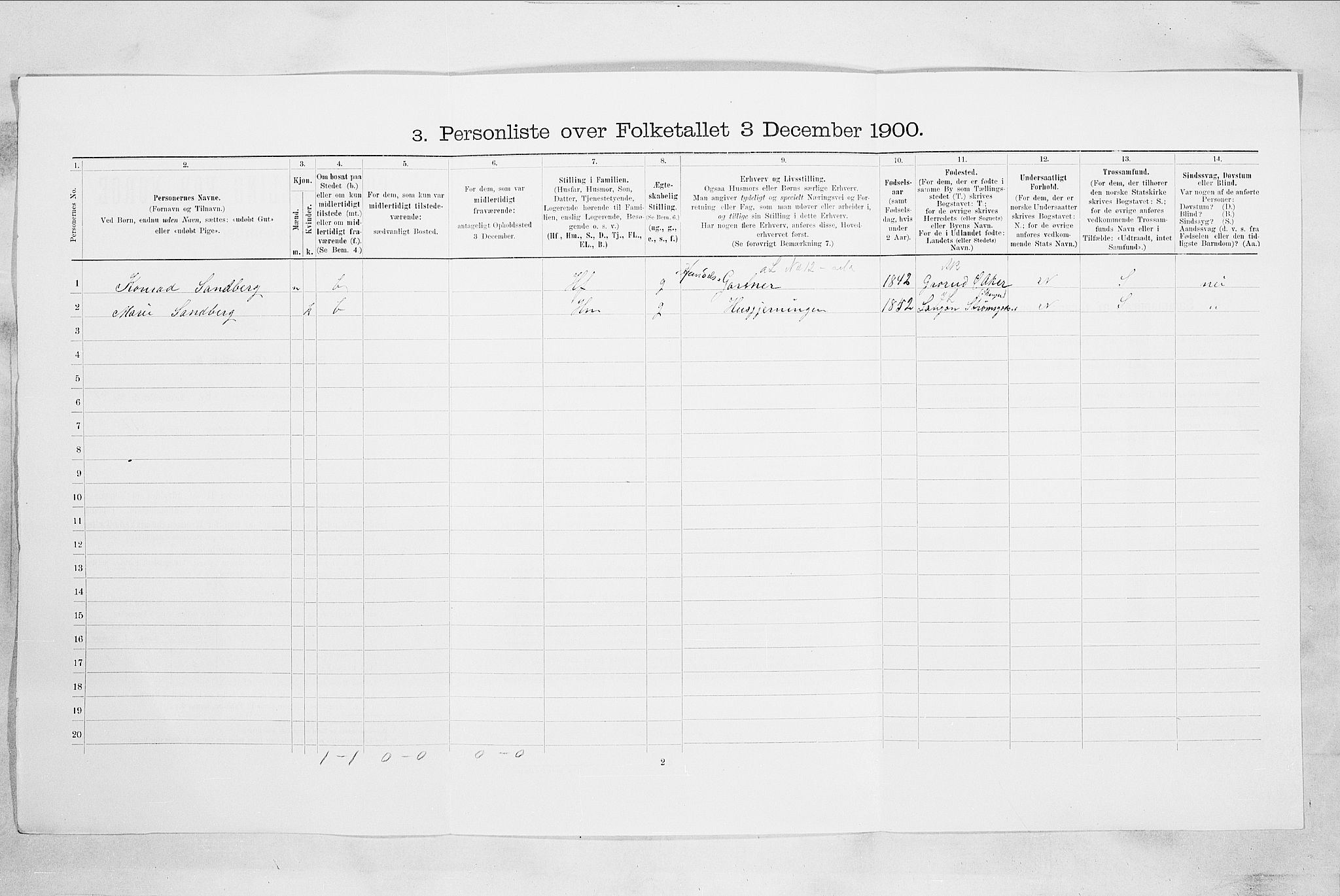 RA, 1900 census for Drammen, 1900, p. 7799