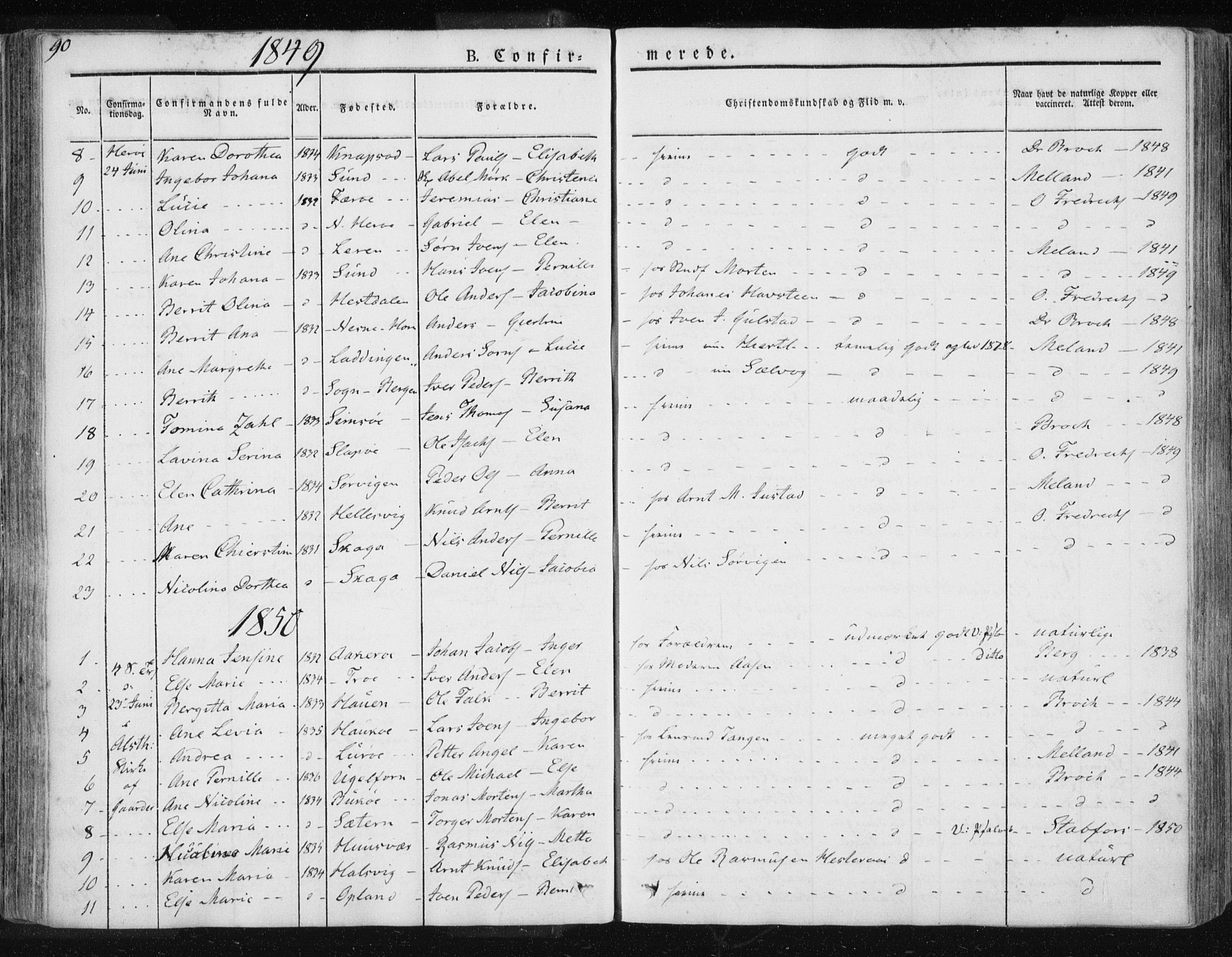 Ministerialprotokoller, klokkerbøker og fødselsregistre - Nordland, AV/SAT-A-1459/830/L0447: Parish register (official) no. 830A11, 1831-1854, p. 90