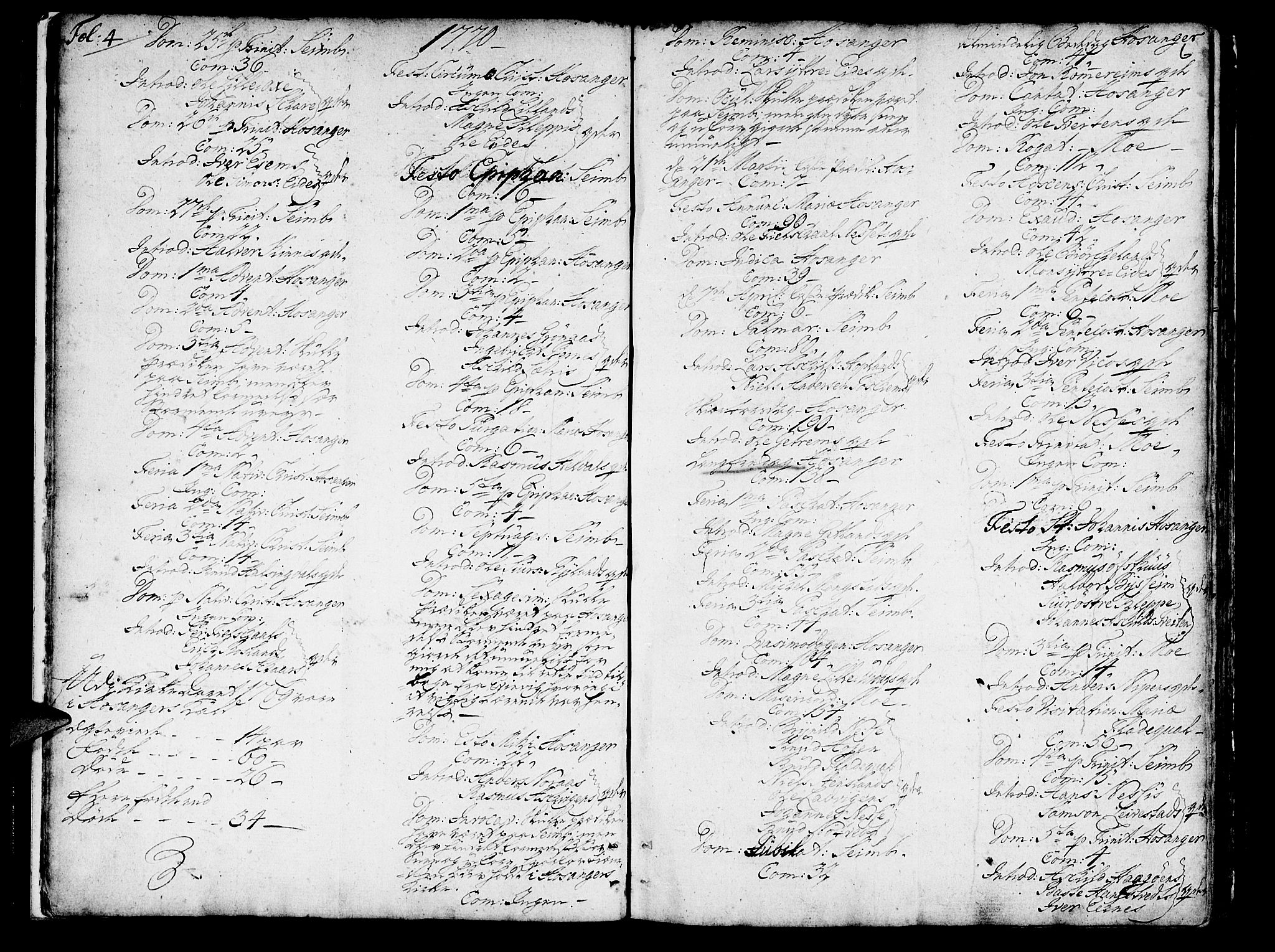Hosanger sokneprestembete, SAB/A-75801/H/Haa: Parish register (official) no. A 2 /1, 1766-1793, p. 6