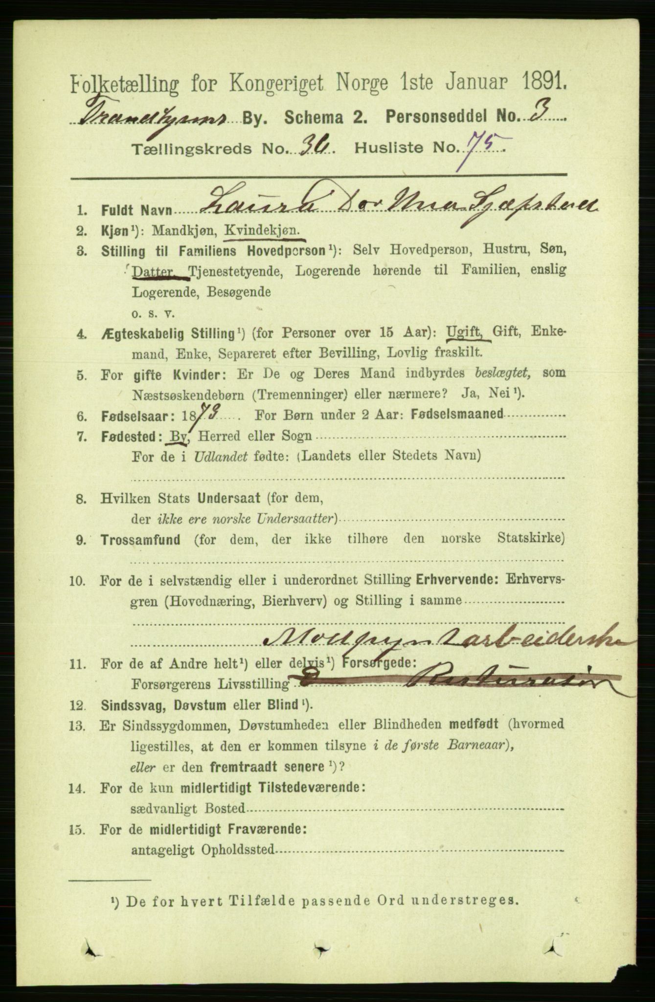 RA, 1891 census for 1601 Trondheim, 1891, p. 27740