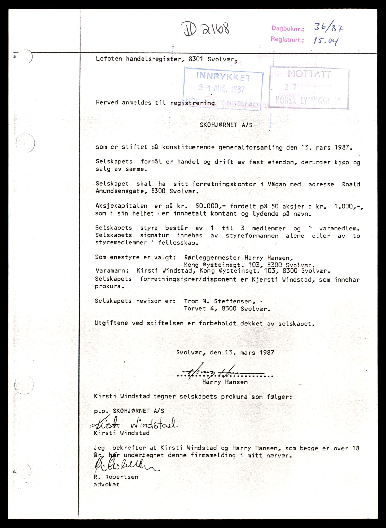 Lofoten sorenskriveri, AV/SAT-A-0017/2/J/Jd/Jdc/L0019: Bilag, S, 1944-1990, p. 9