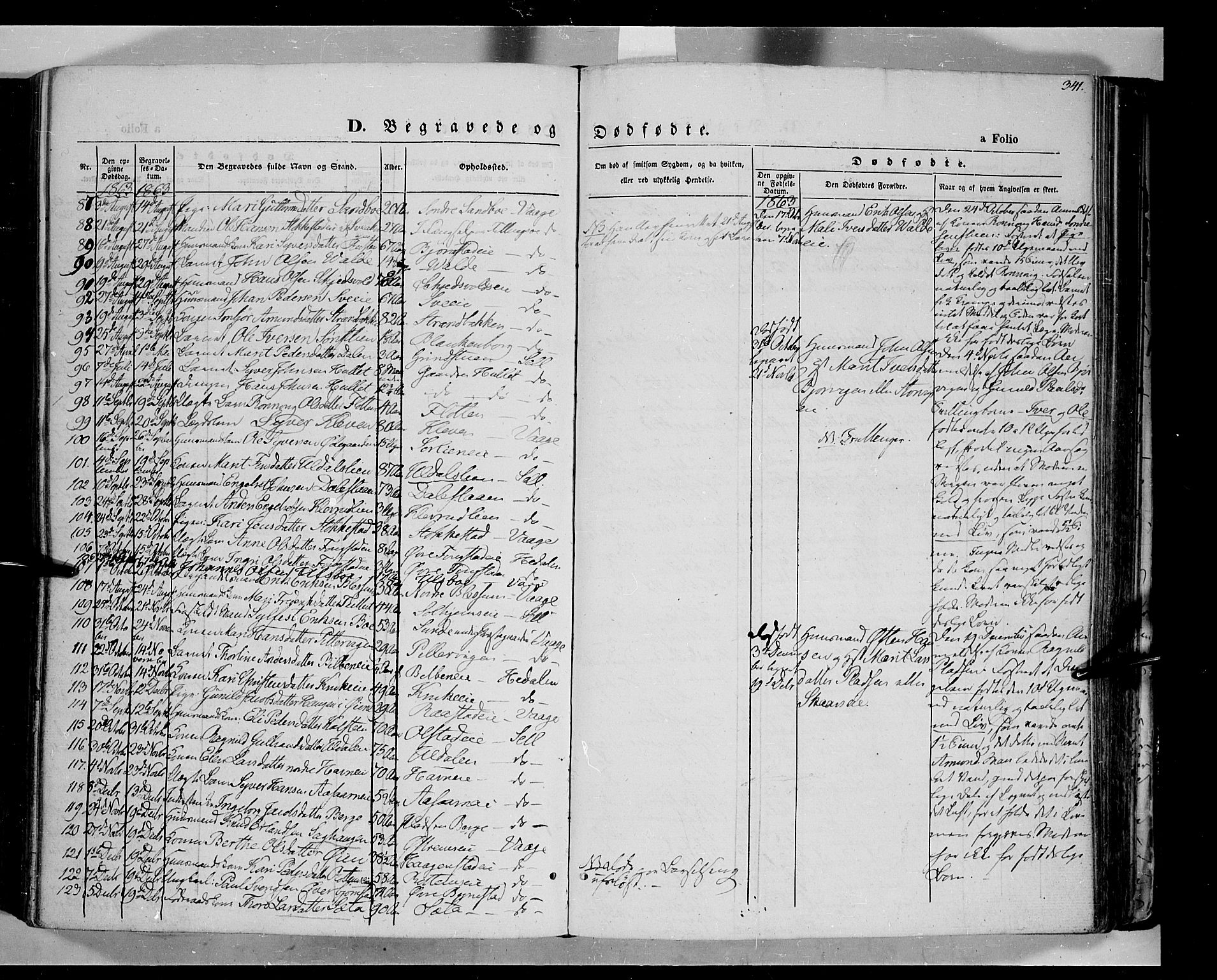 Vågå prestekontor, SAH/PREST-076/H/Ha/Haa/L0006: Parish register (official) no. 6 /1, 1856-1872, p. 341