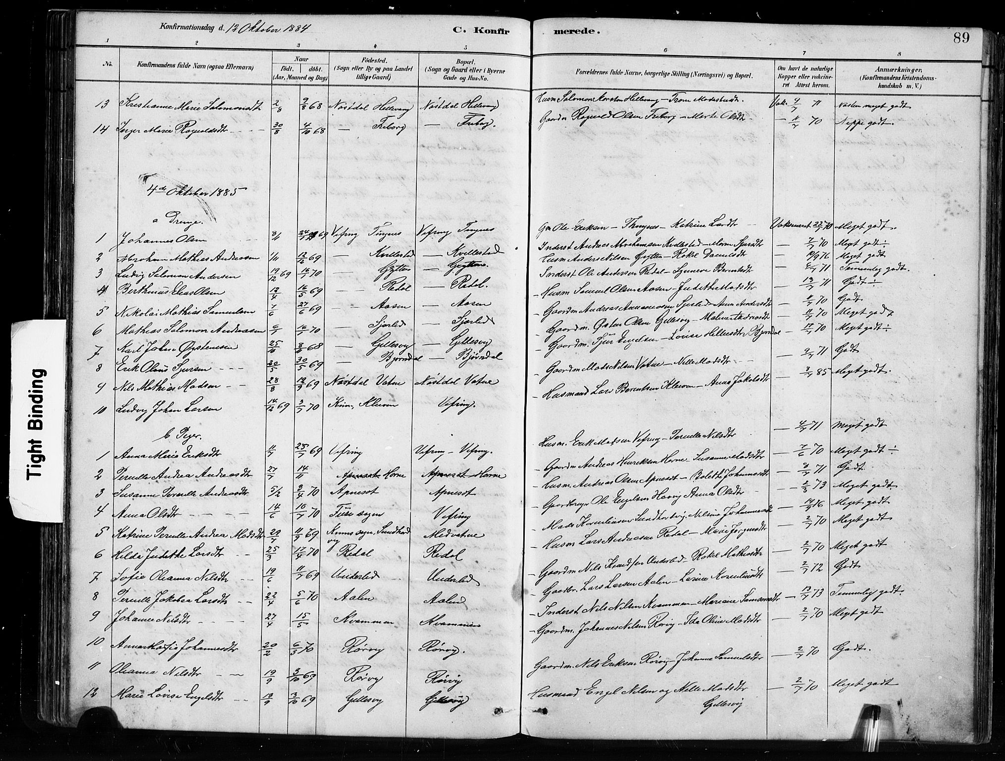 Førde sokneprestembete, SAB/A-79901/H/Hab/Habe/L0001: Parish register (copy) no. E 1, 1881-1920, p. 89