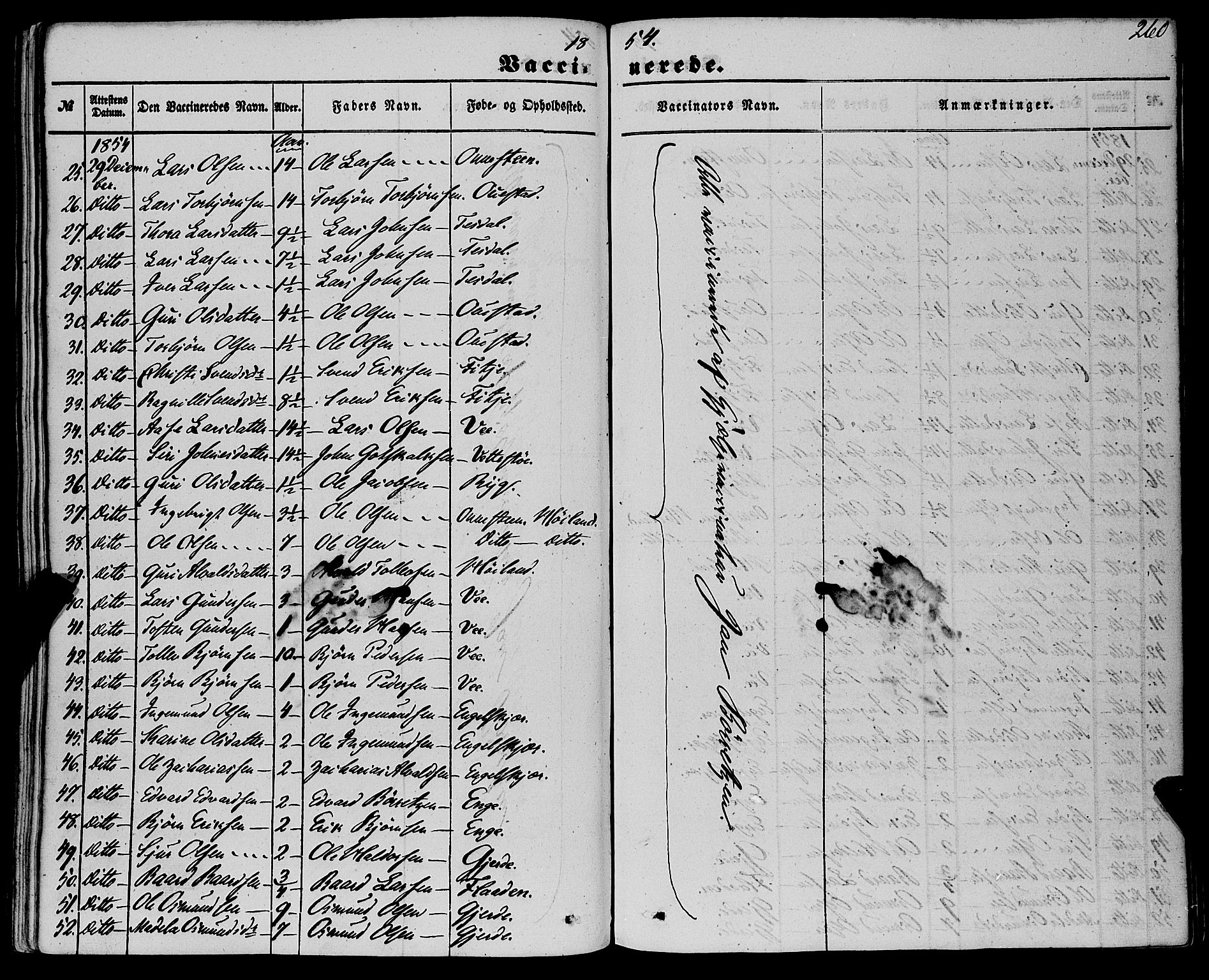 Etne sokneprestembete, AV/SAB-A-75001/H/Haa: Parish register (official) no. A 8, 1848-1862, p. 260