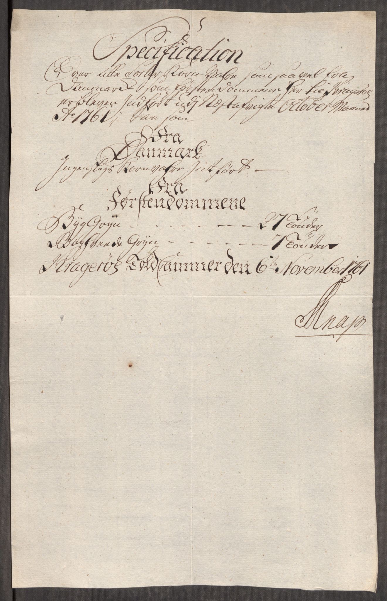 Rentekammeret inntil 1814, Realistisk ordnet avdeling, AV/RA-EA-4070/Oe/L0007: [Ø1]: Priskuranter, 1761-1763, p. 214