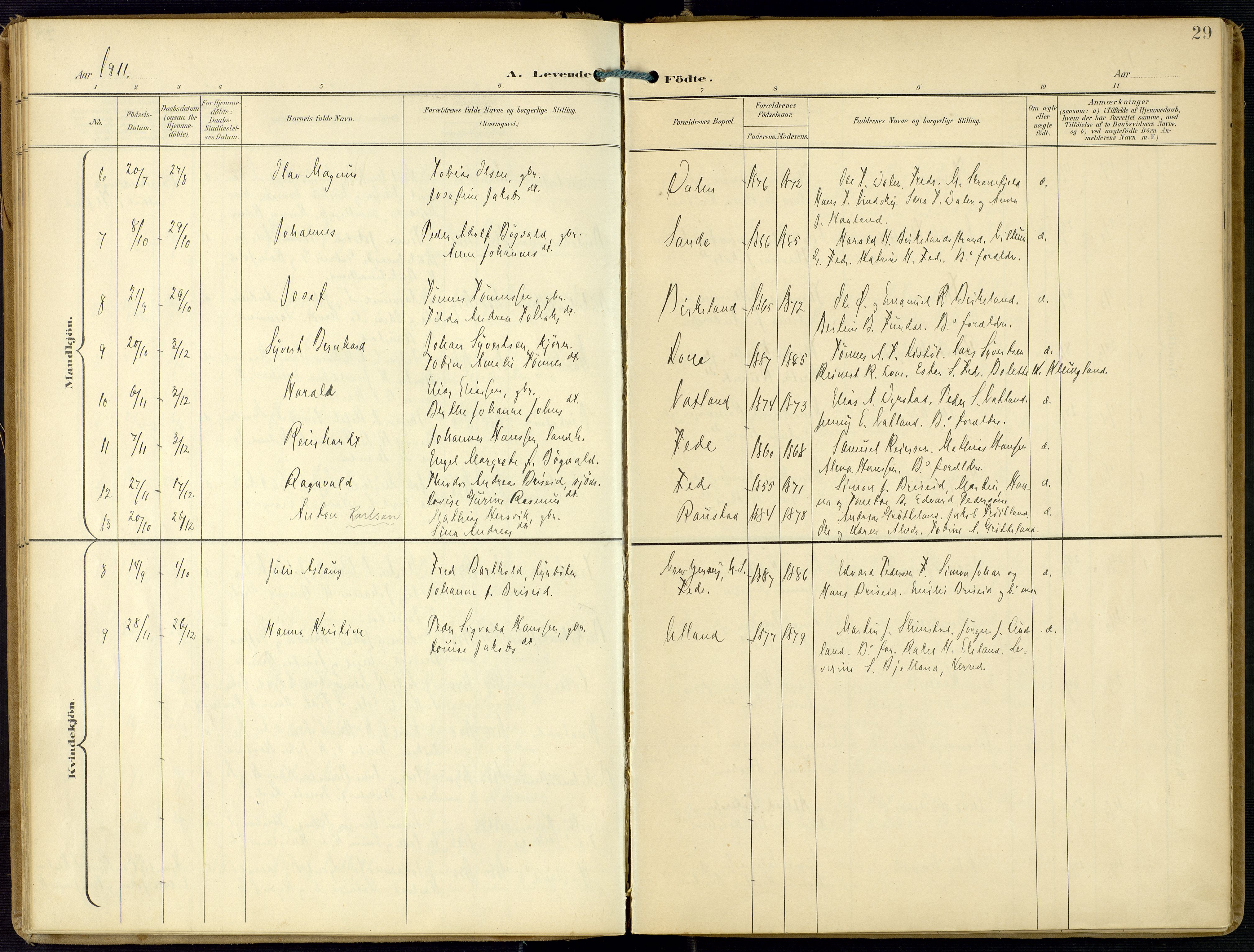 Kvinesdal sokneprestkontor, AV/SAK-1111-0026/F/Fa/Faa/L0005: Parish register (official) no. A 5, 1898-1915, p. 29