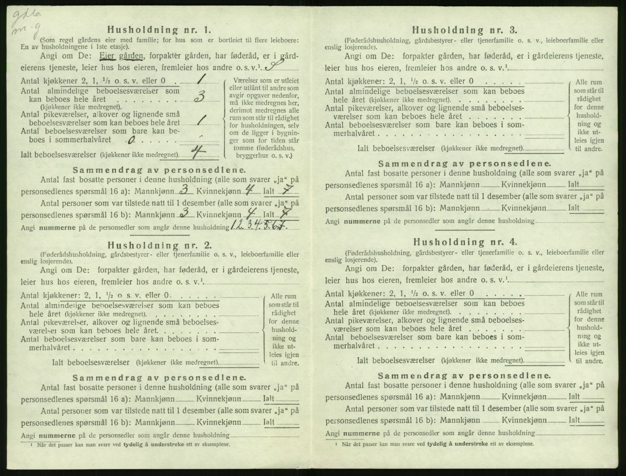 SAT, 1920 census for Volda, 1920, p. 1151