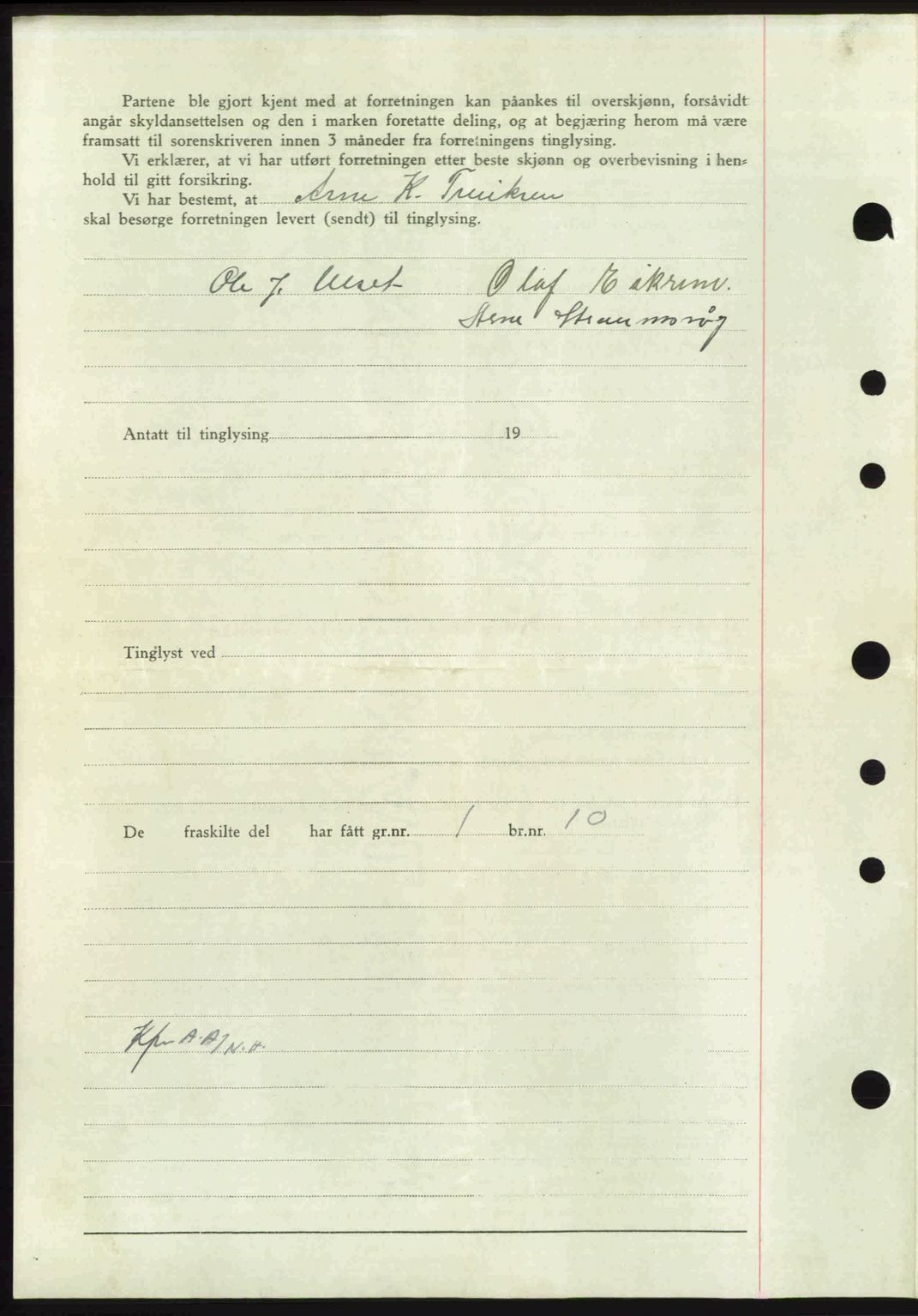 Nordmøre sorenskriveri, AV/SAT-A-4132/1/2/2Ca: Mortgage book no. A103, 1946-1947, Diary no: : 74/1947