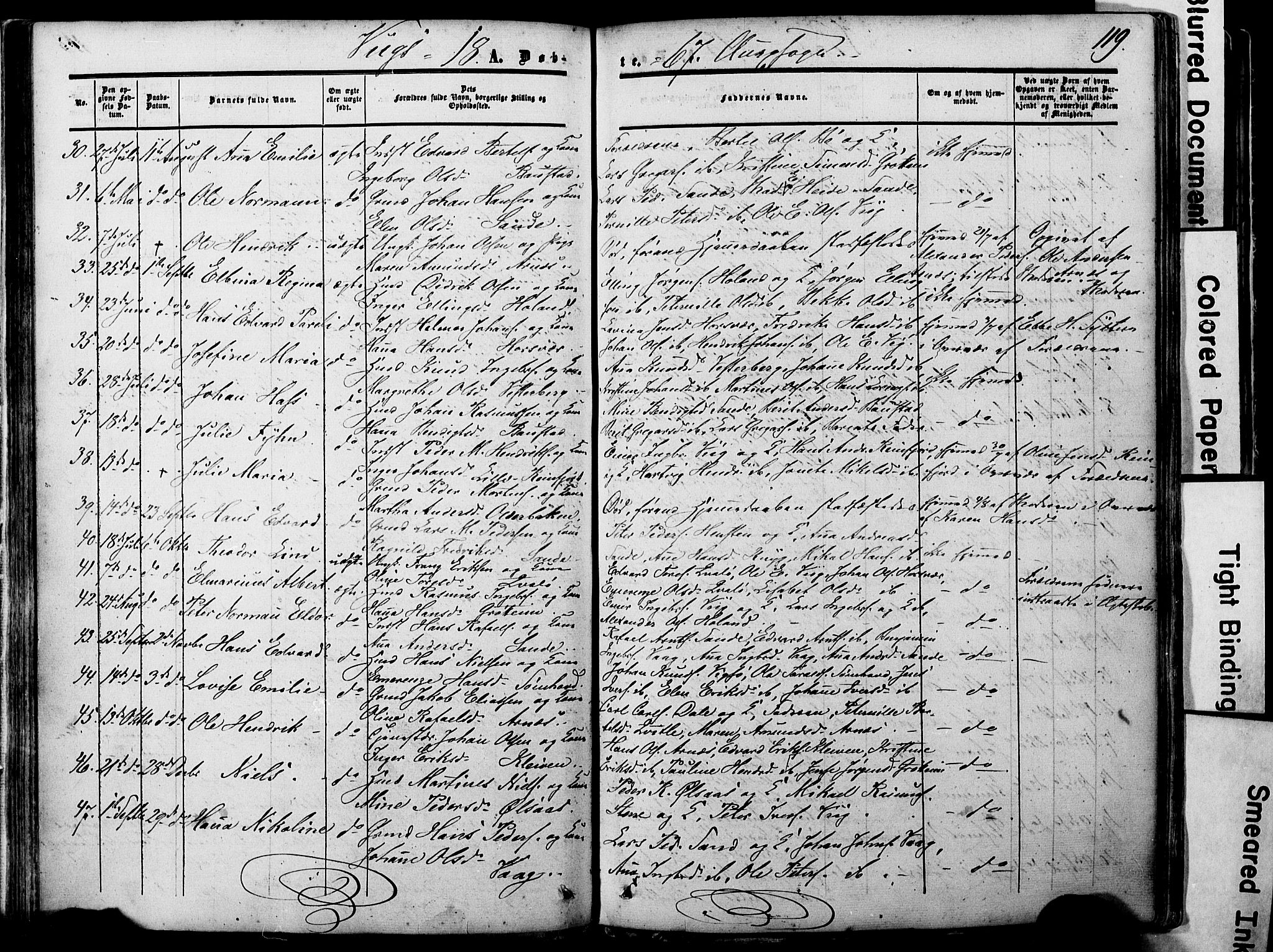 Ministerialprotokoller, klokkerbøker og fødselsregistre - Nordland, SAT/A-1459/812/L0176: Parish register (official) no. 812A05, 1834-1874, p. 119