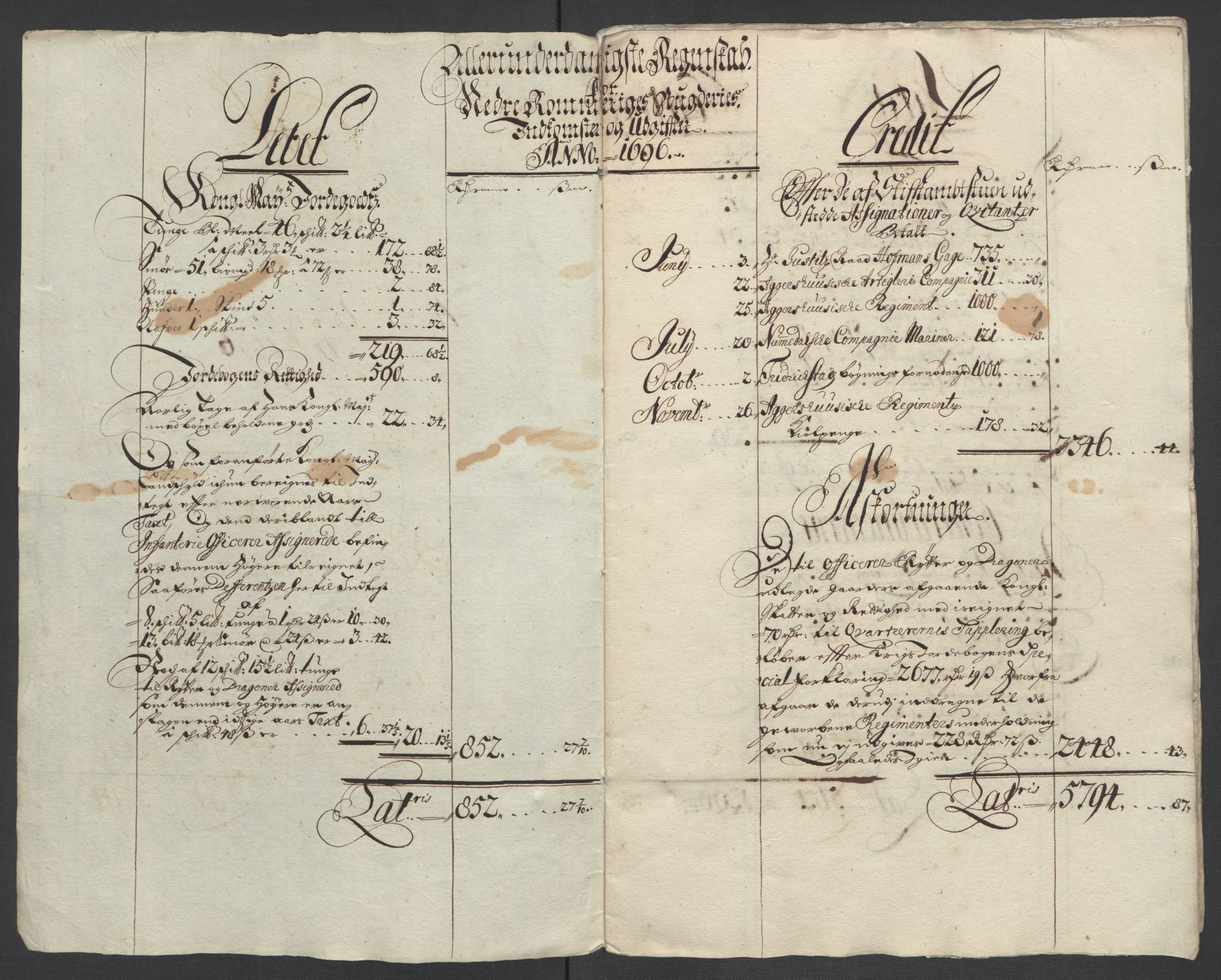 Rentekammeret inntil 1814, Reviderte regnskaper, Fogderegnskap, AV/RA-EA-4092/R11/L0580: Fogderegnskap Nedre Romerike, 1696-1697, p. 4