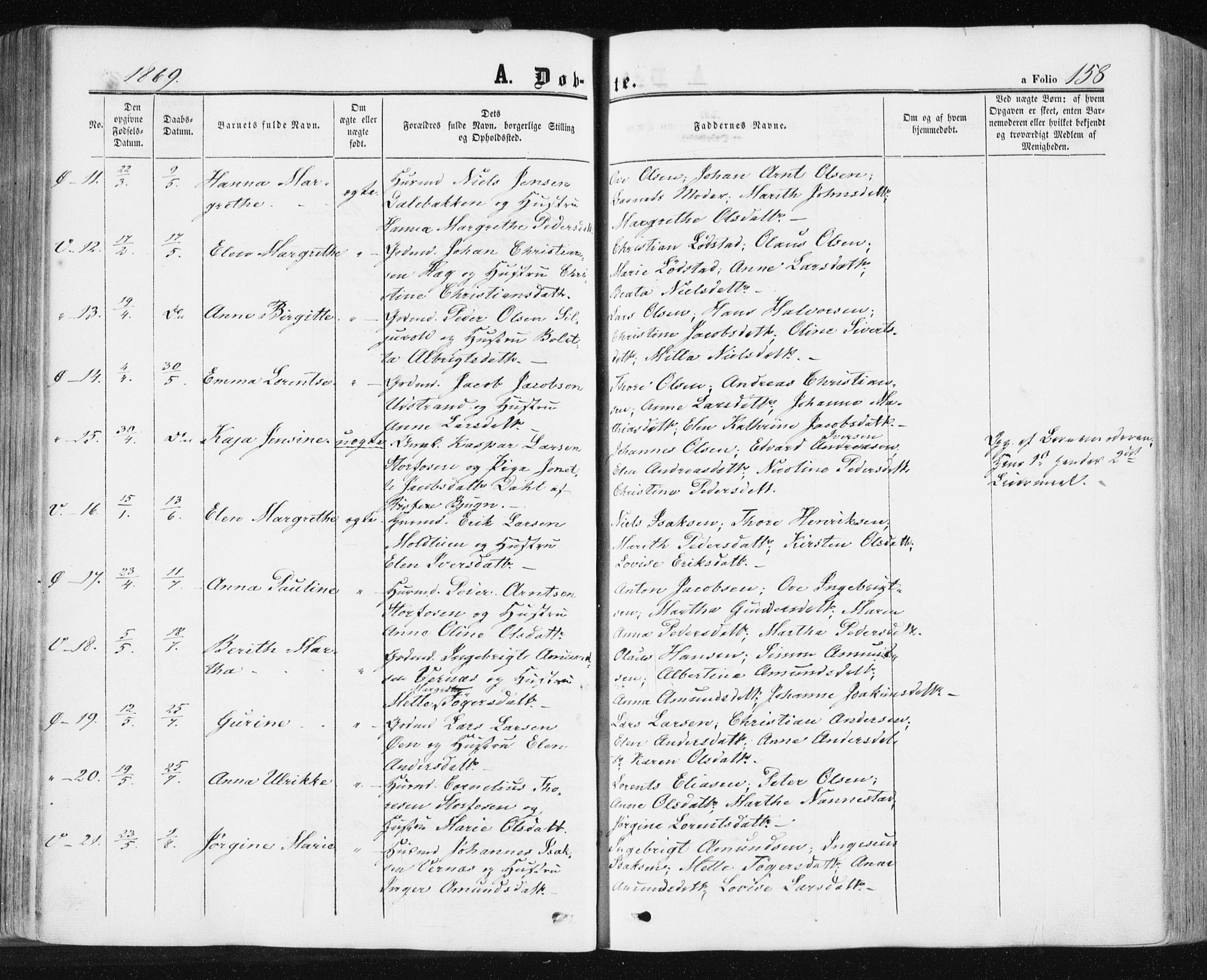 Ministerialprotokoller, klokkerbøker og fødselsregistre - Sør-Trøndelag, SAT/A-1456/659/L0737: Parish register (official) no. 659A07, 1857-1875, p. 158